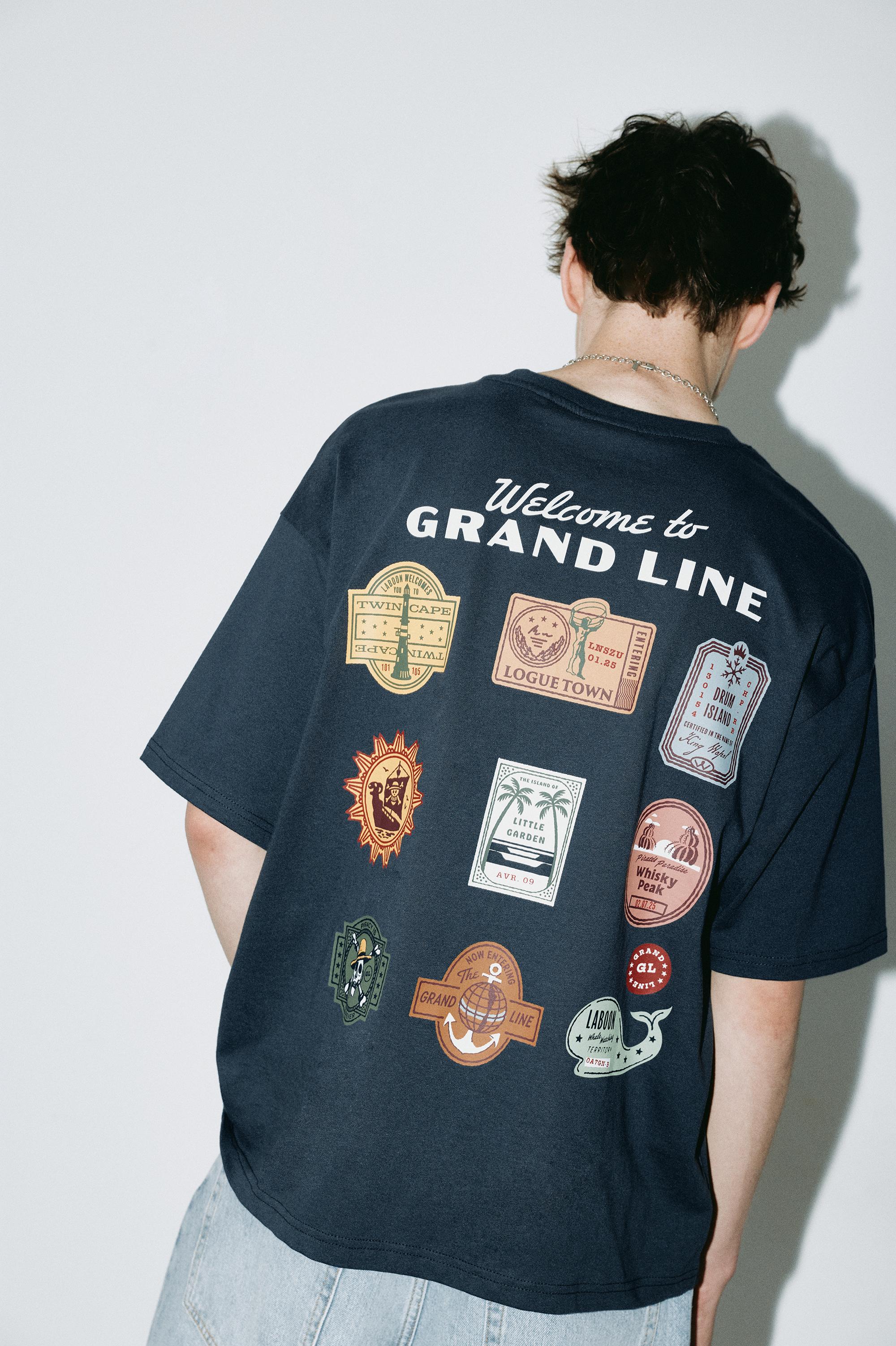 One Piece Grand Line T-shirt — Dark navy