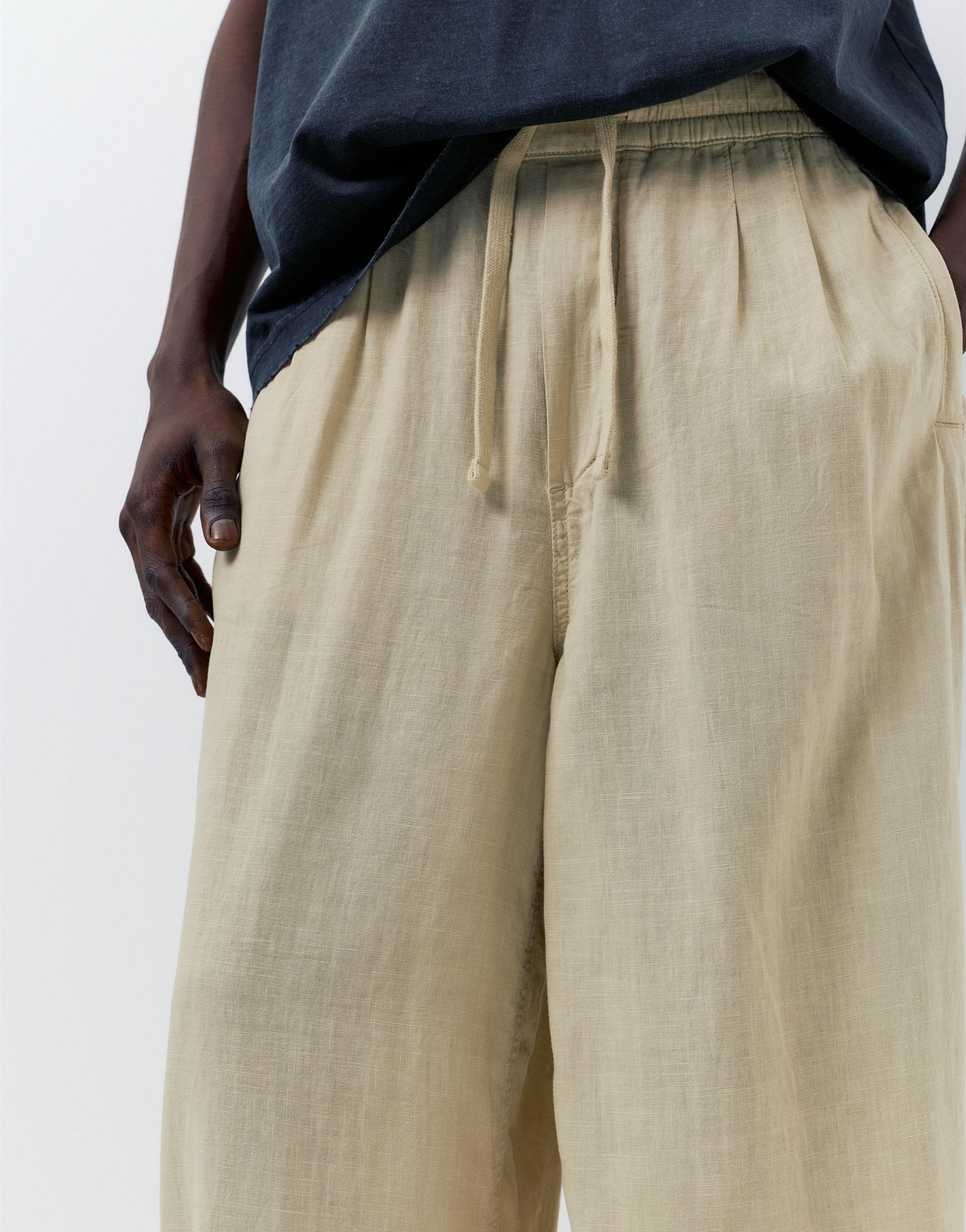 Ketenli jogger pantolon - Görsel 7