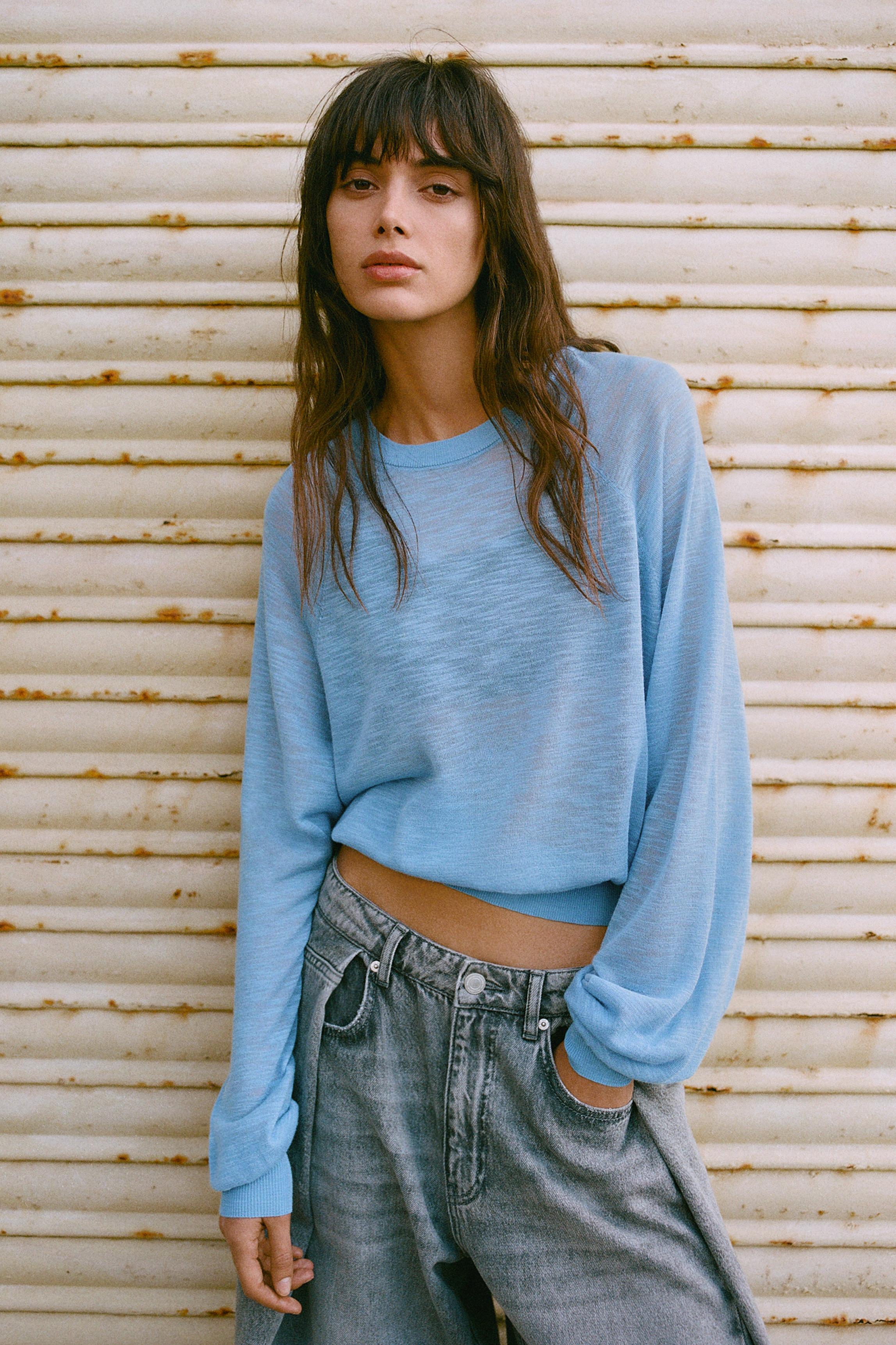 Hafif örme kazak - Görsel 6