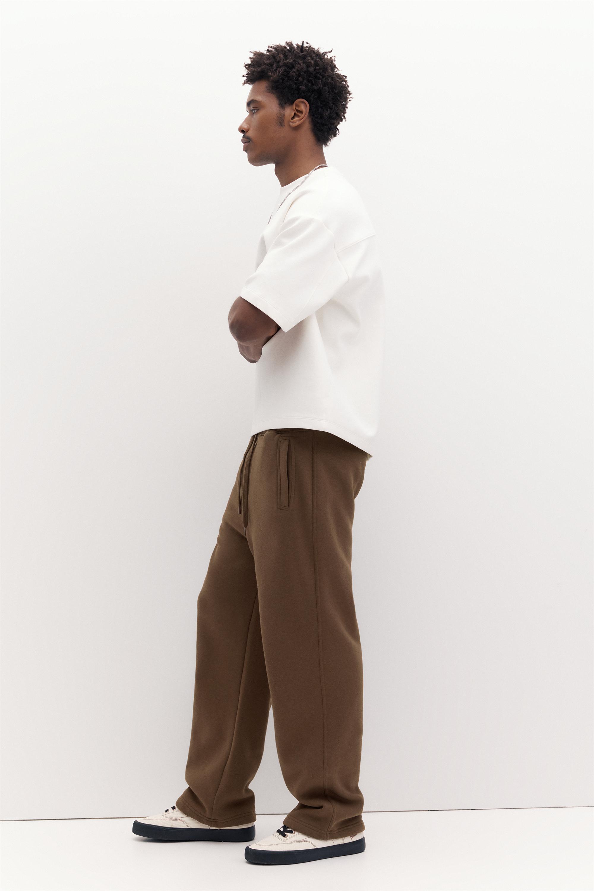 Basic baggy tracksuit bottoms — Brown