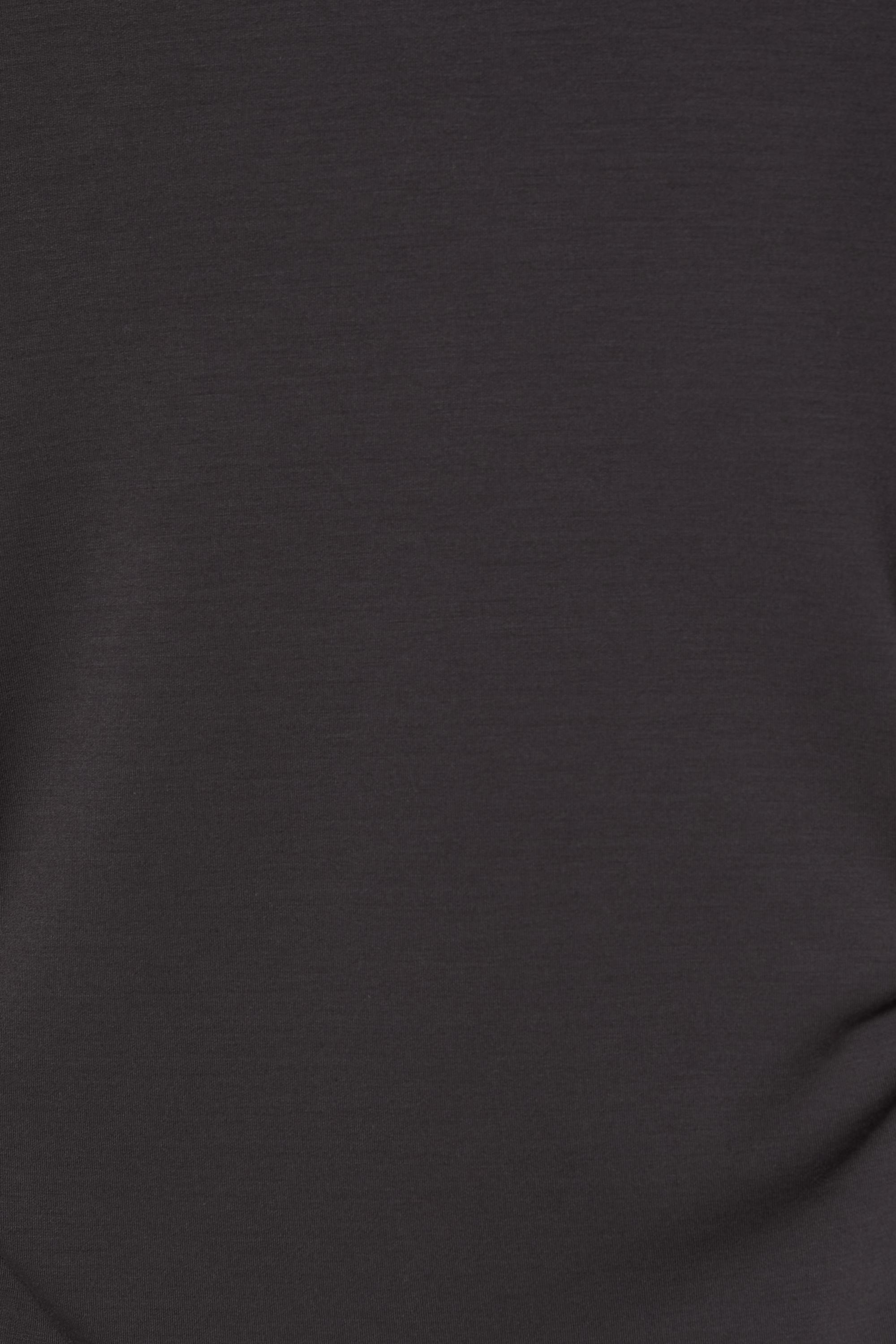 Gathered side T-shirt — Black