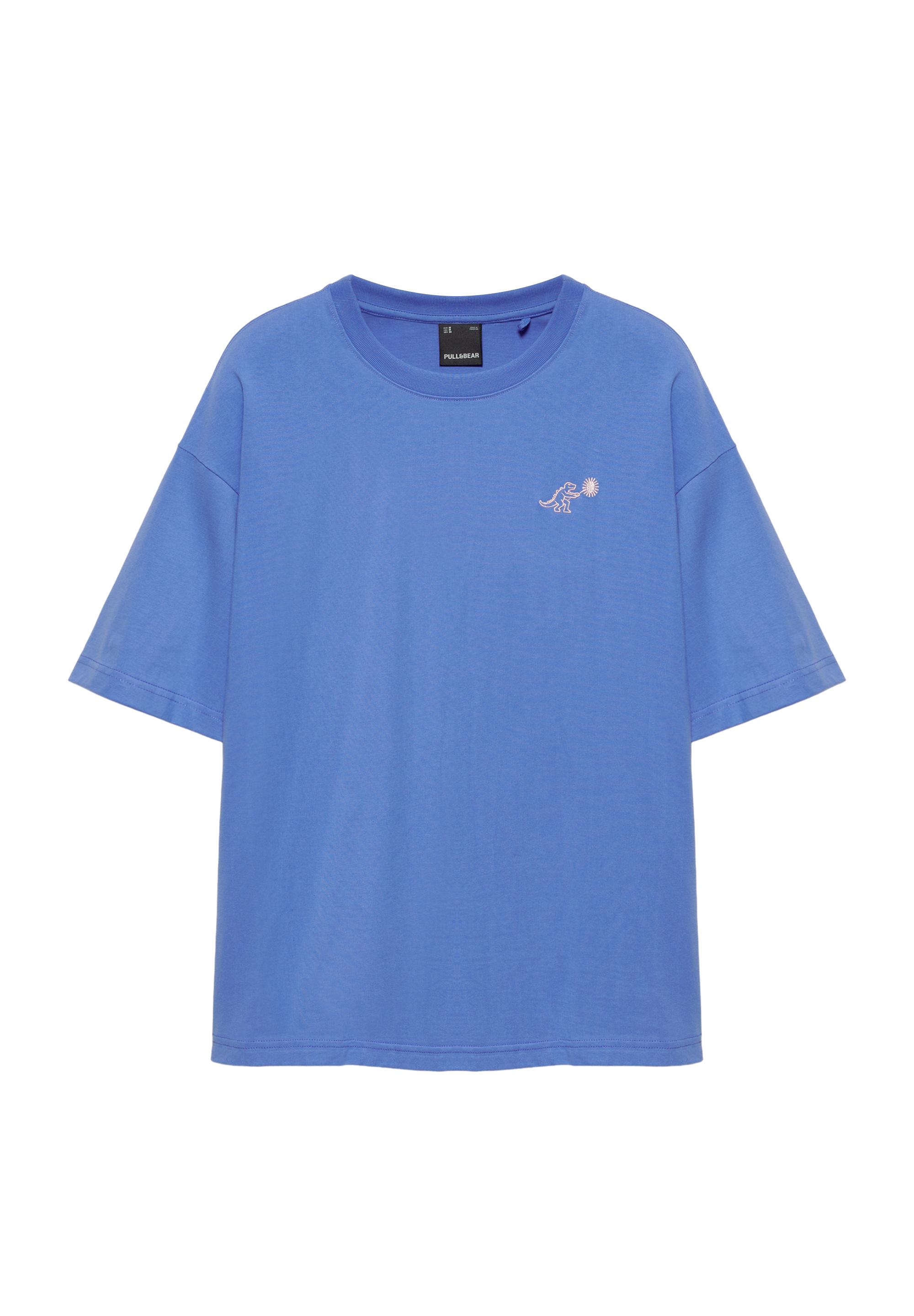 Relaxed fit textured graphic T-shirt — Deep blue
