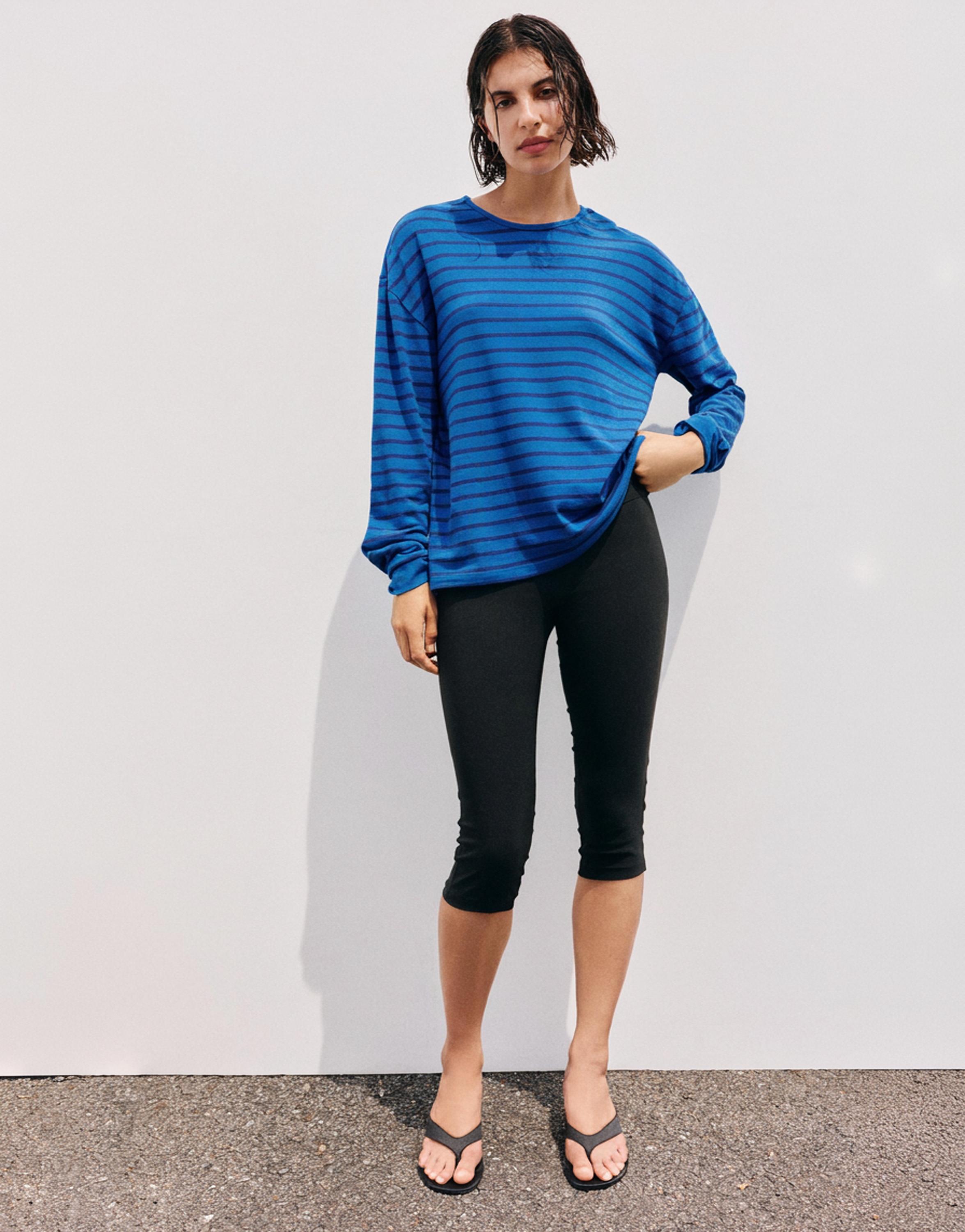 Oversize long sleeve striped T-shirt — Striped