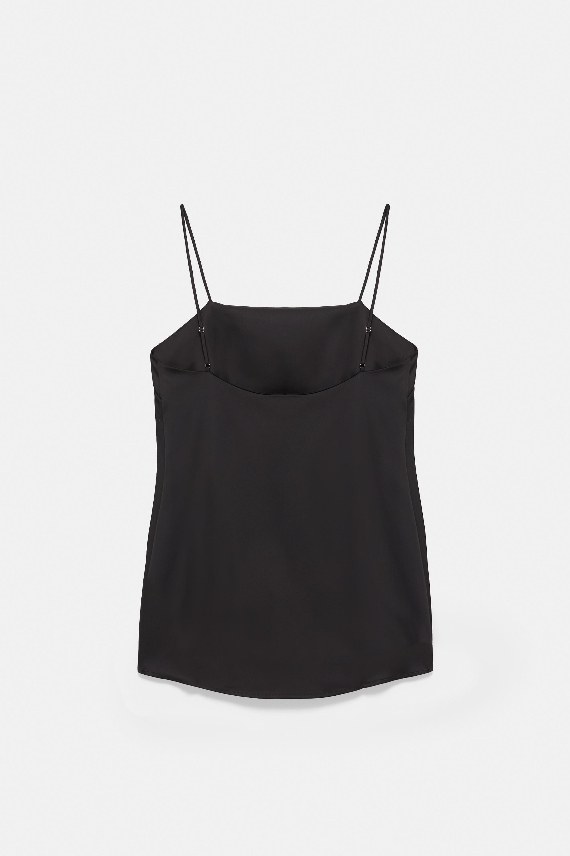 Satin cami top — Black