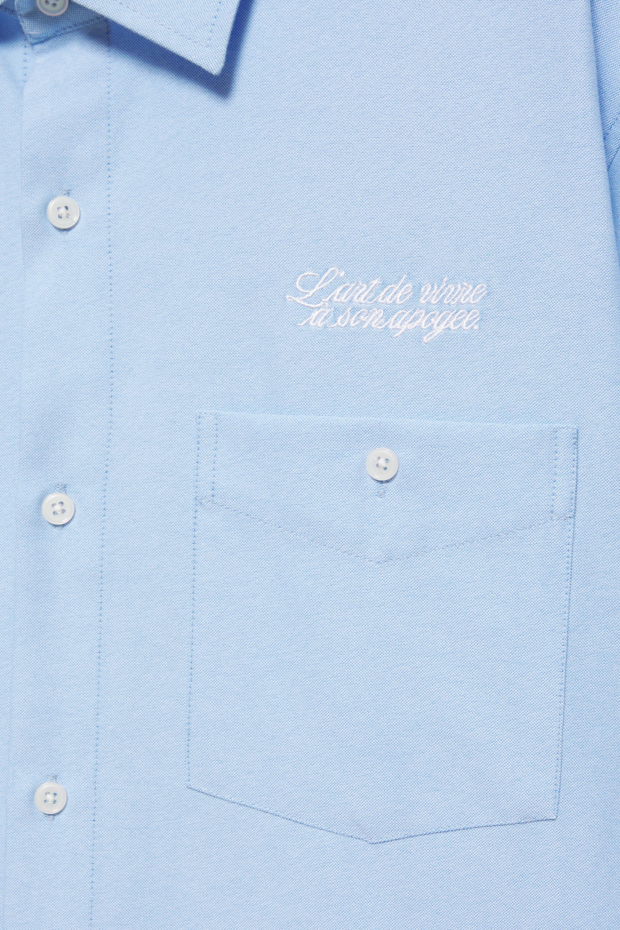 Embroidered long sleeve shirt — Pale blue