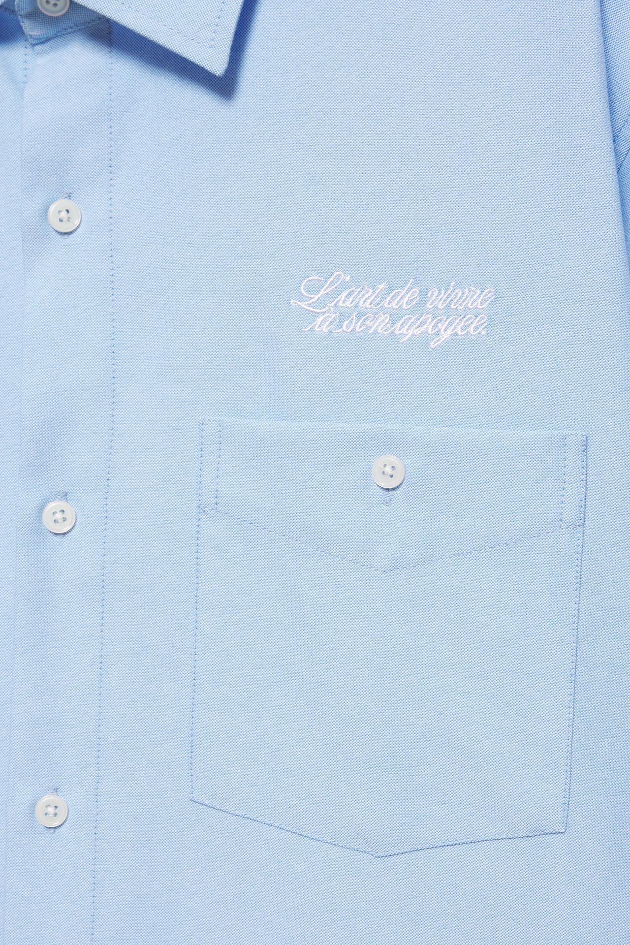 Embroidered long sleeve shirt — Pale blue