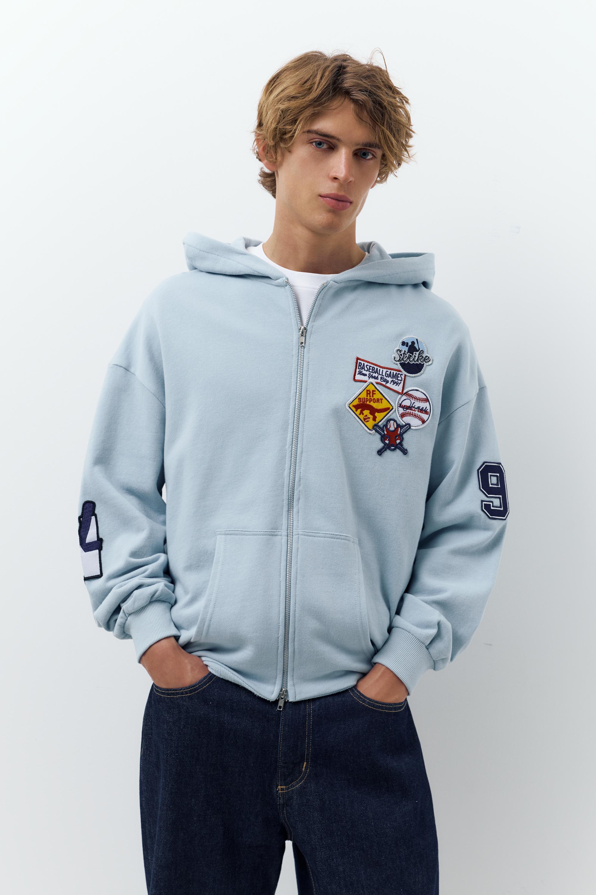 トップス AFB PATCHED ZIP HOODIE Hoodie with patches and zip | Pull&Bear United States