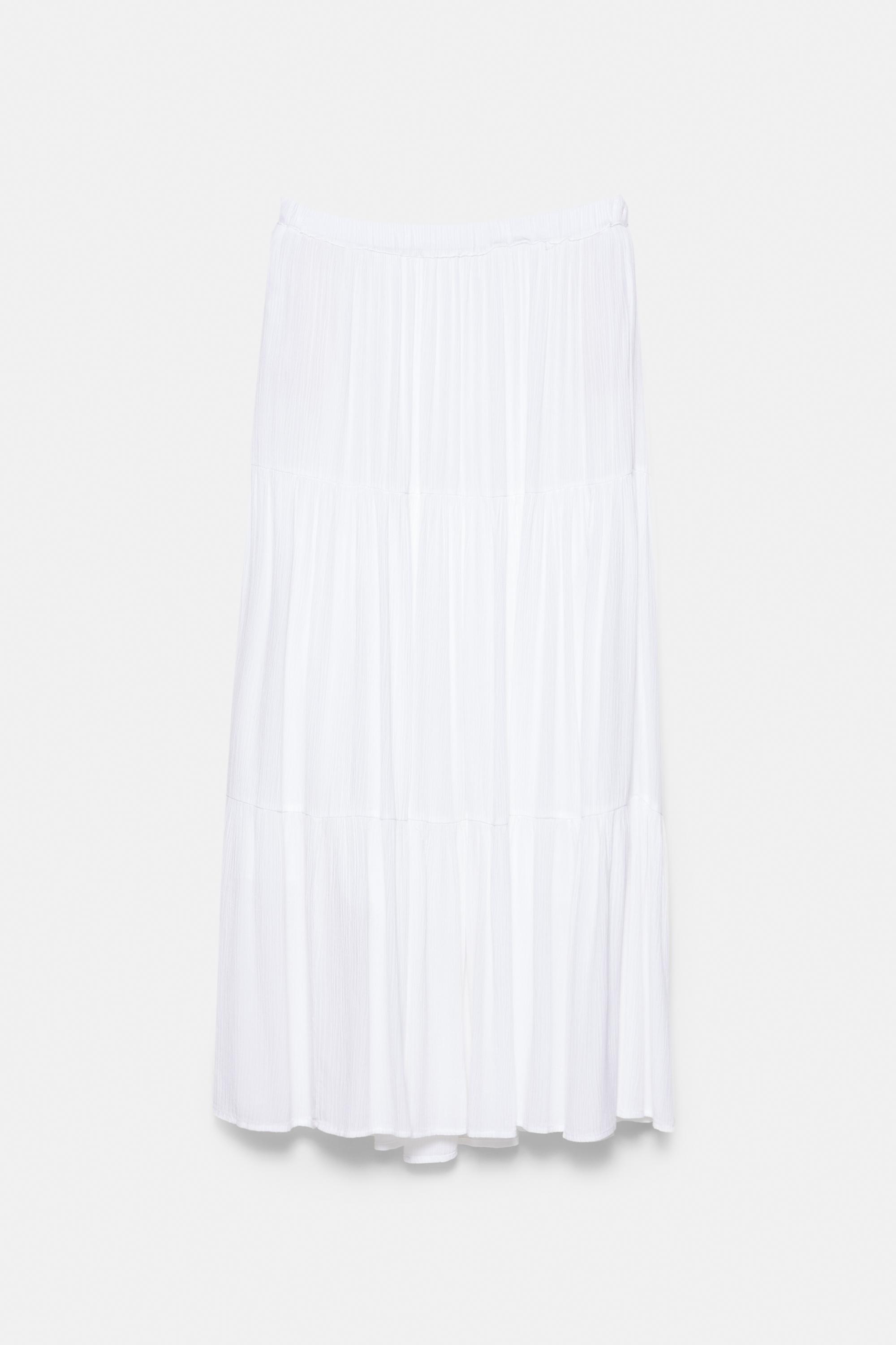 Flowy paneled midi skirt — White