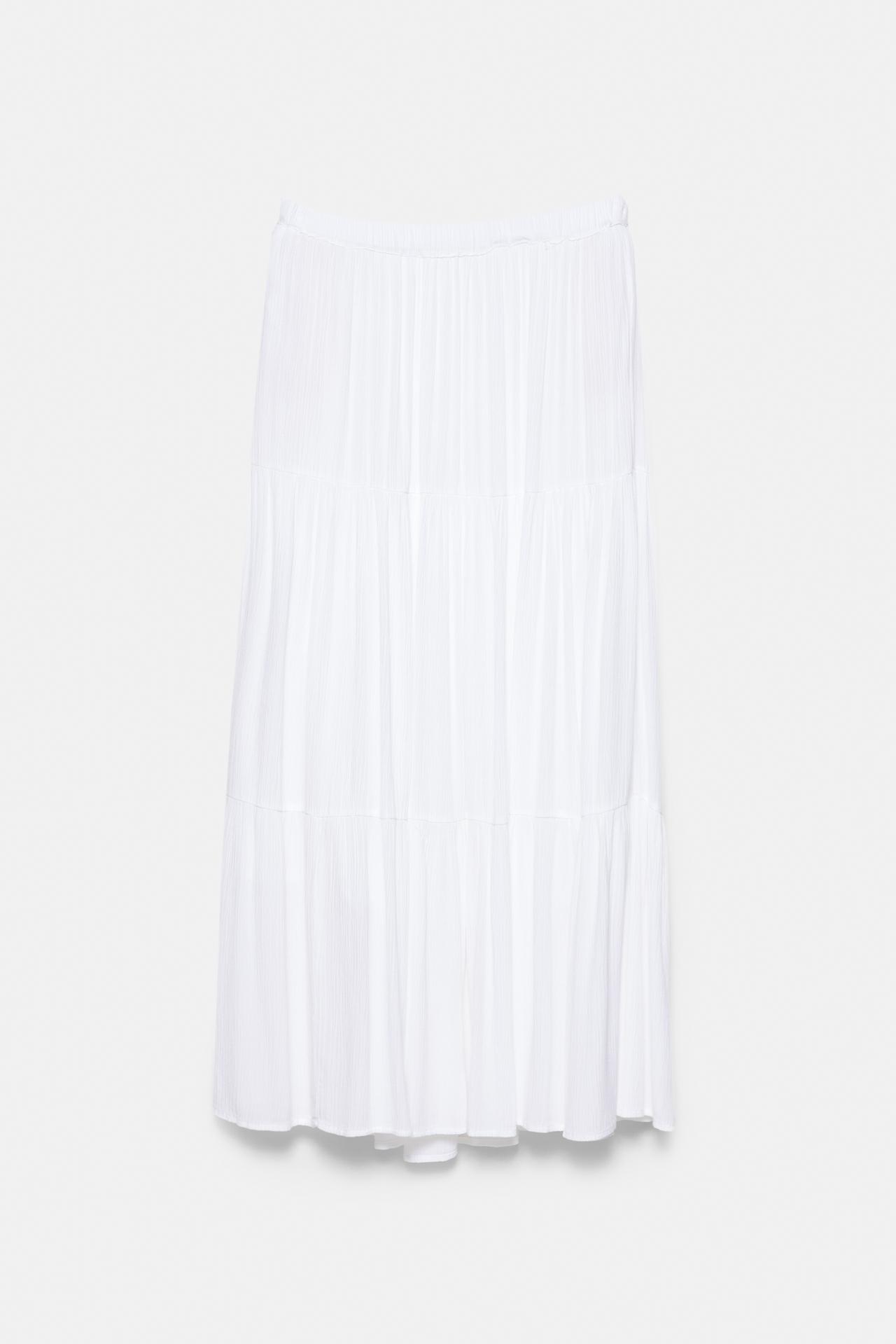 Flowy paneled midi skirt — White