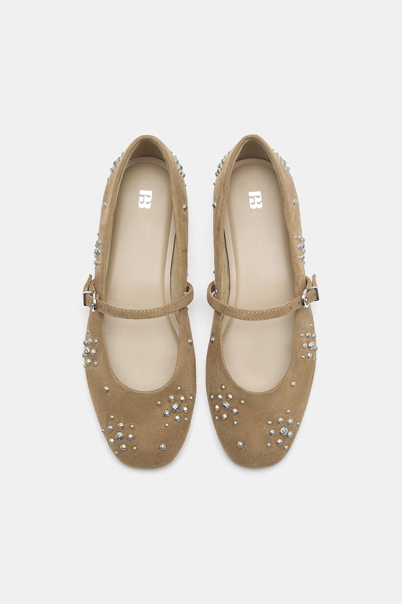 Studded ballet flats — Sand
