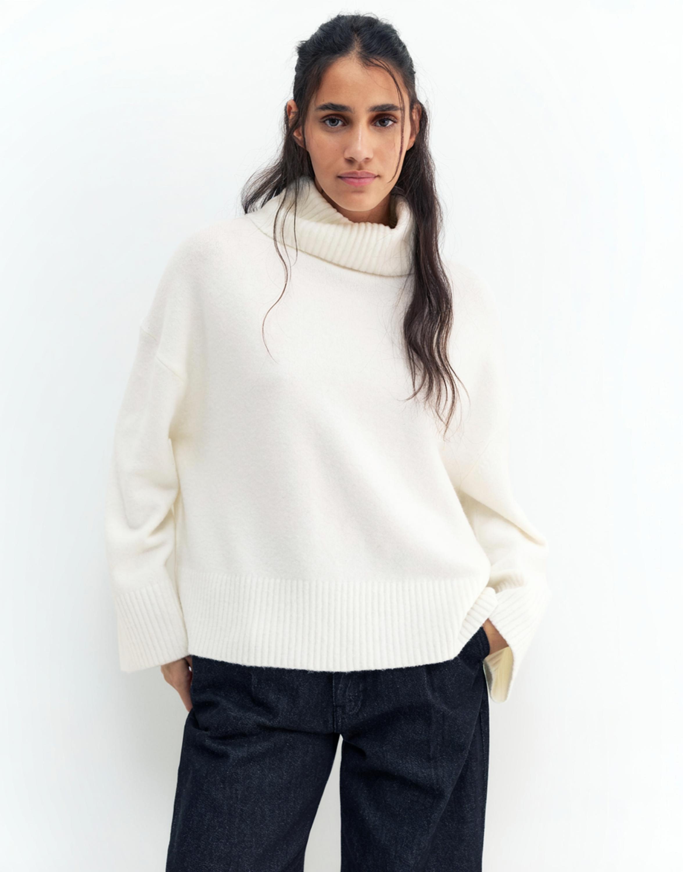 Yumuşak dik yaka kazak - Görsel 51