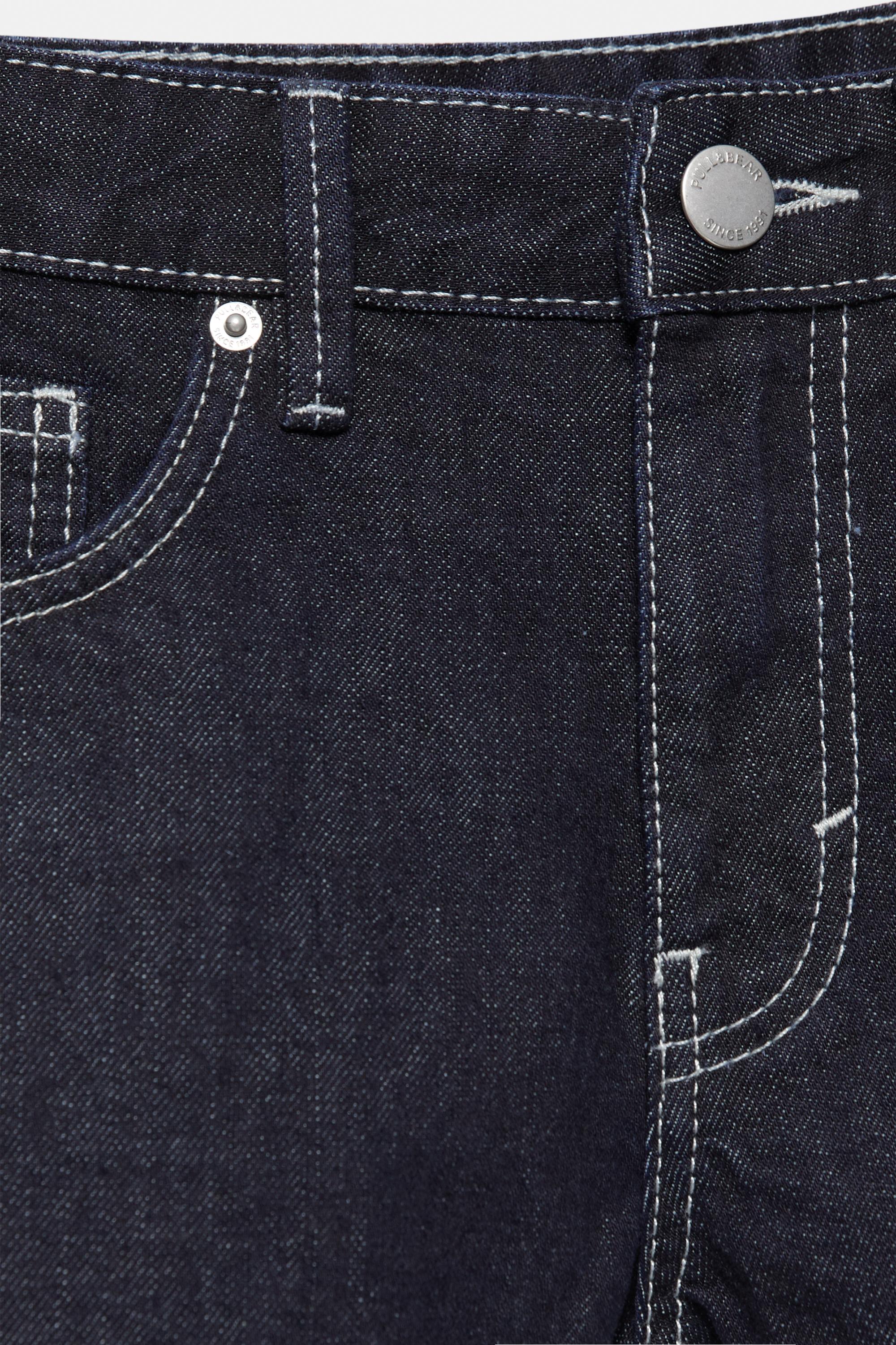 Low-rise denim mini shorts — Navy