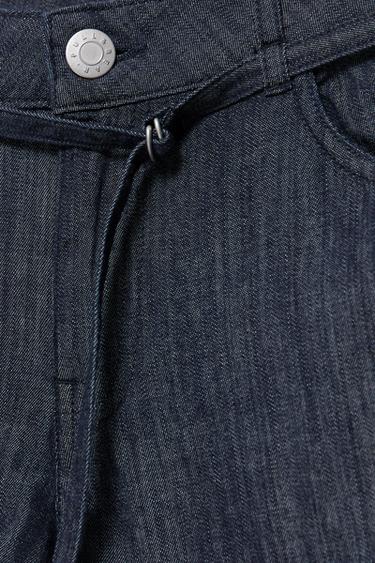 Denim shorts with belt — Navy 8