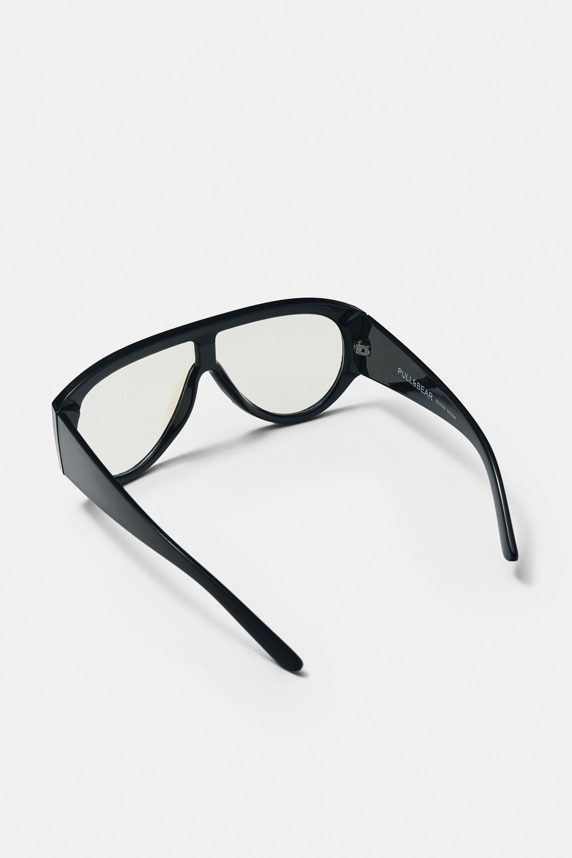 Resin aviator sunglasses — Black