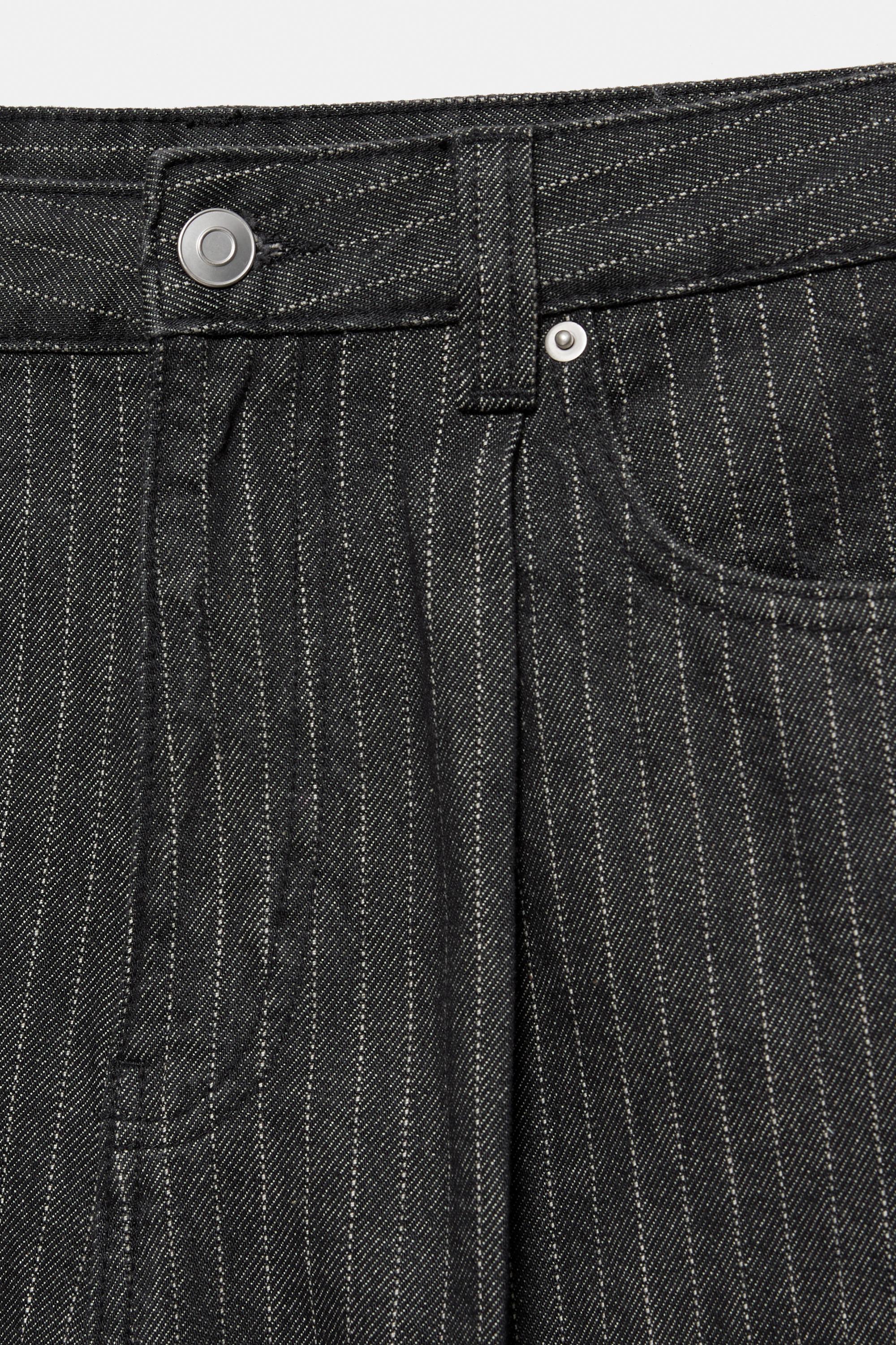 Pinstripe skater denim Bermuda shorts — Black
