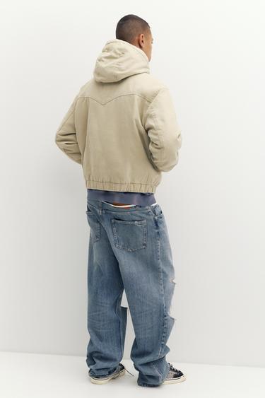Hooded bomber jacket — Sand 6
