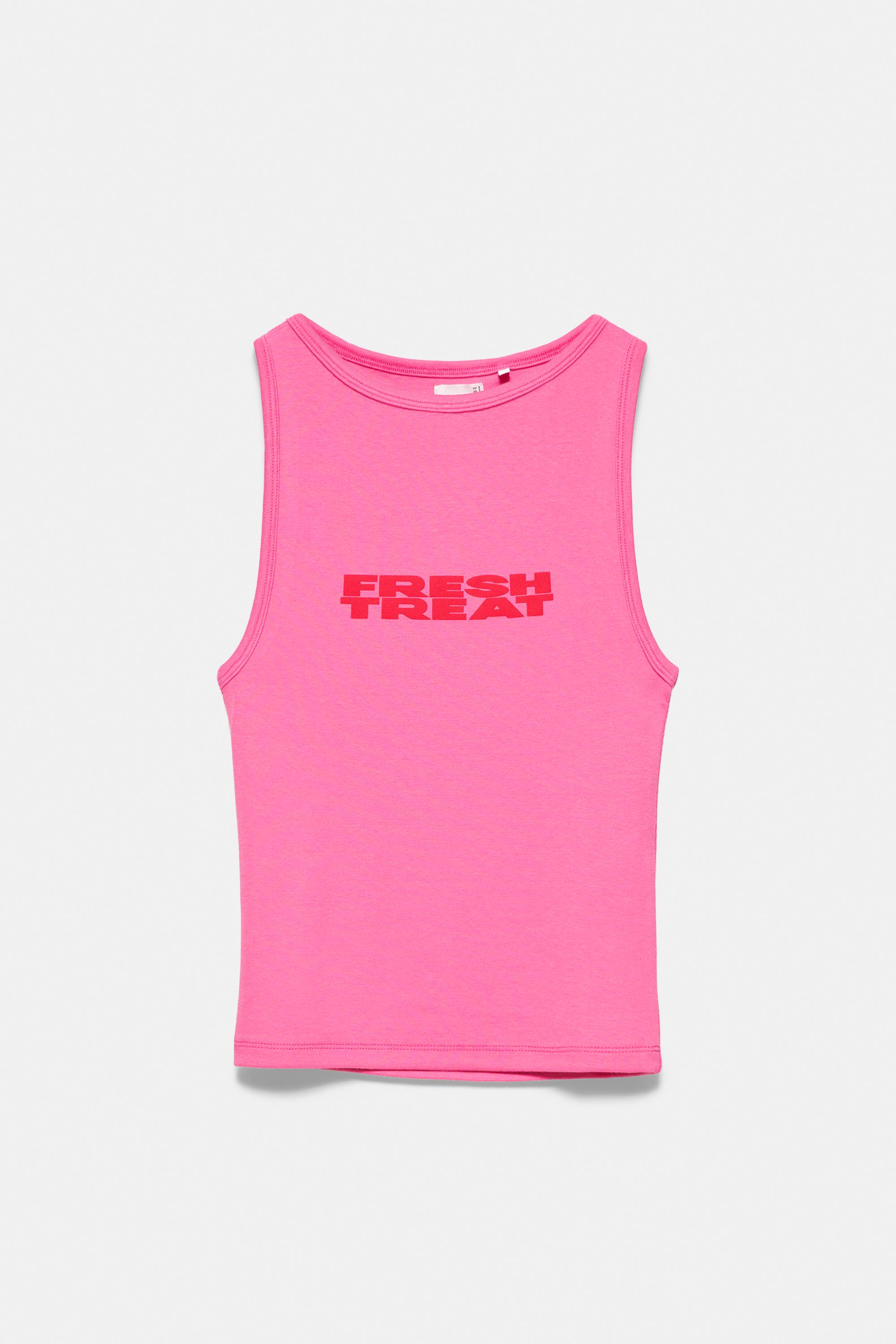 Pink graphic tank top — Pink