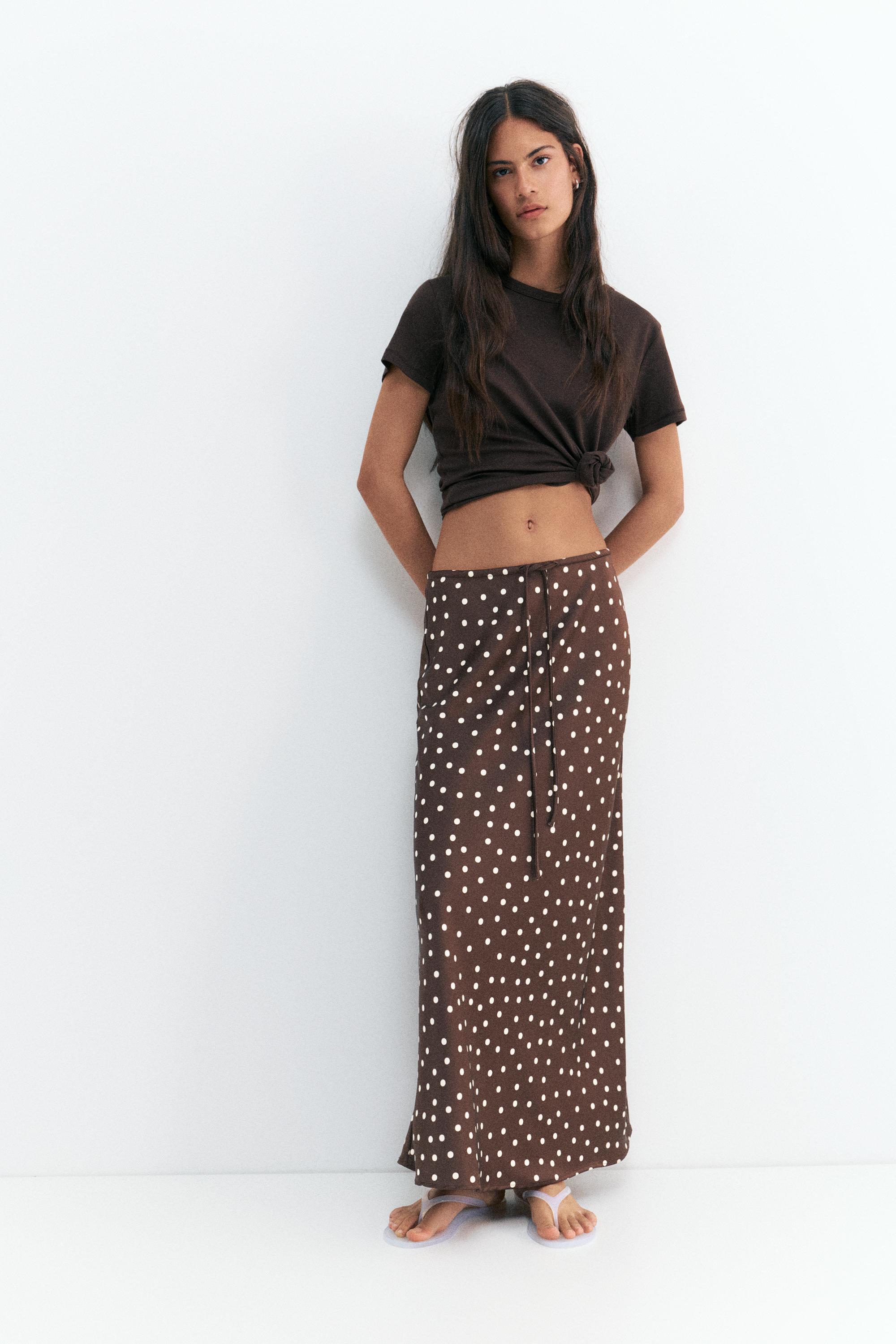 Satin midi skirt — Print 1