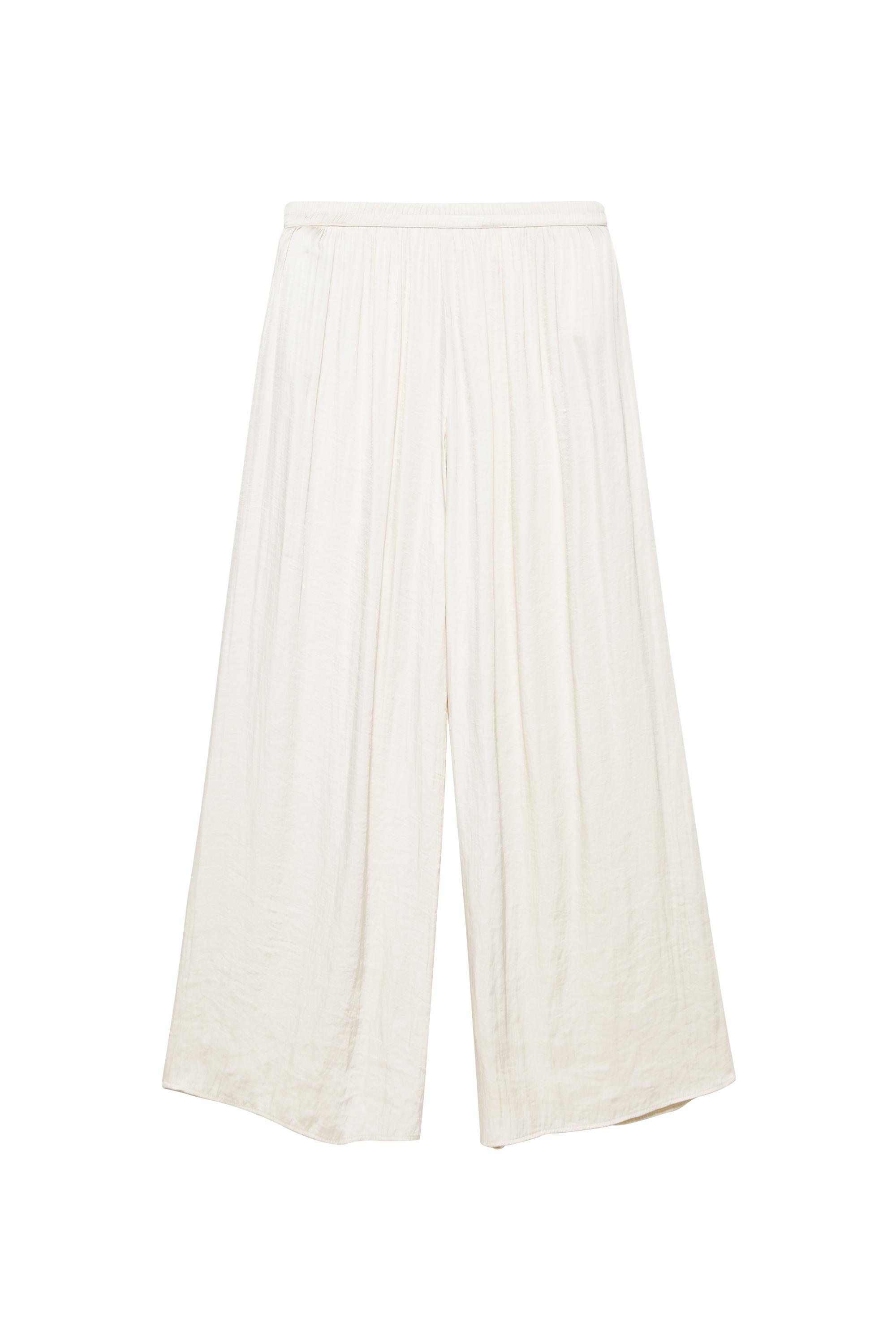 Satin wide-leg trousers