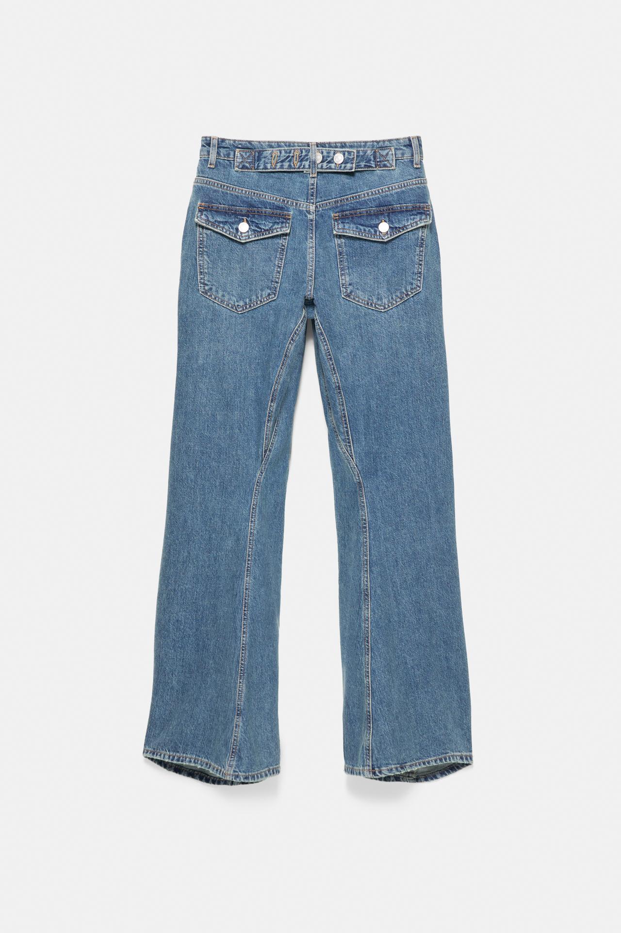 Balloon baggy jeans with tab — Dark blue