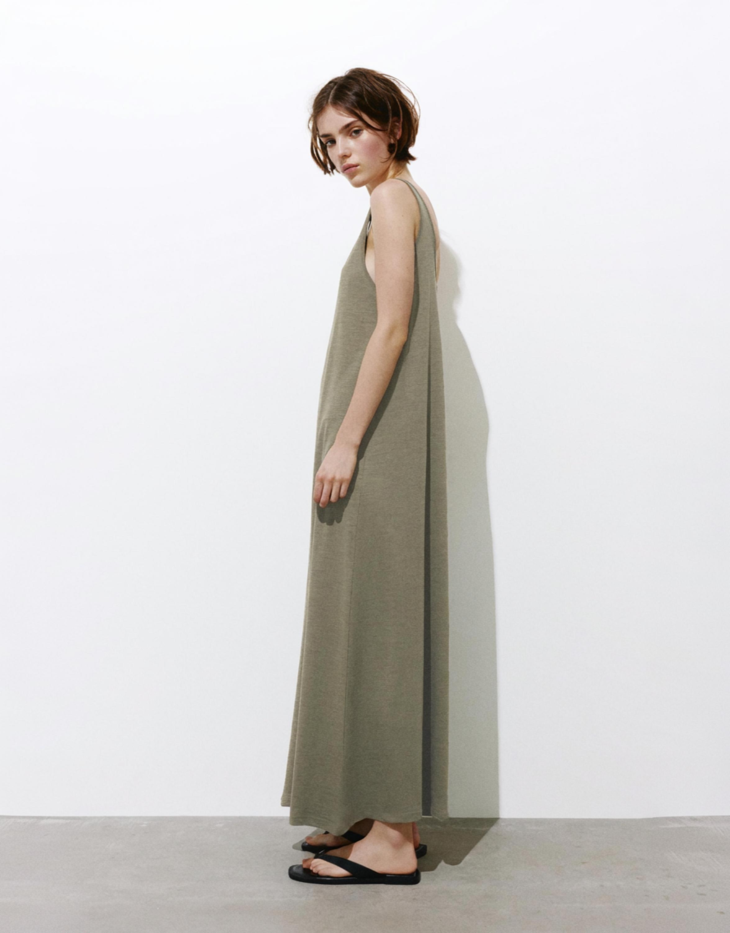 Strappy midi dress — Khaki