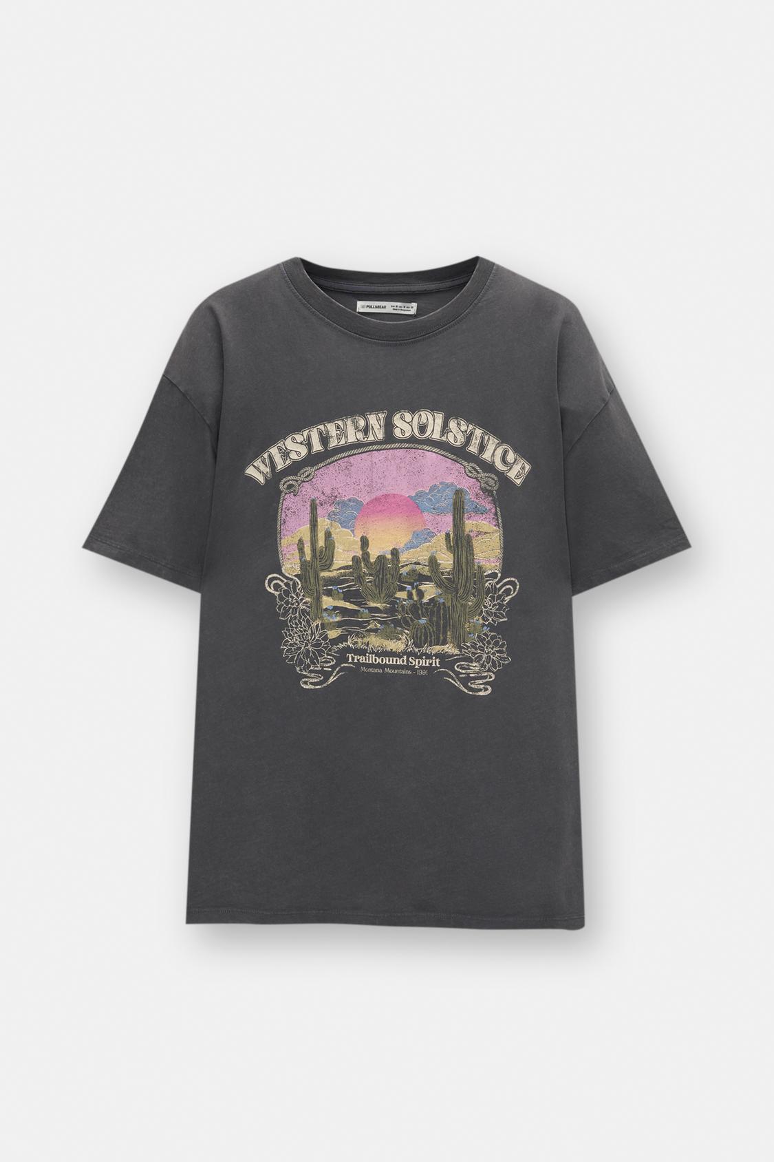 Graphic Tees Tee Shirt Femme Pull And Bear Sardine Graphic T-shirt