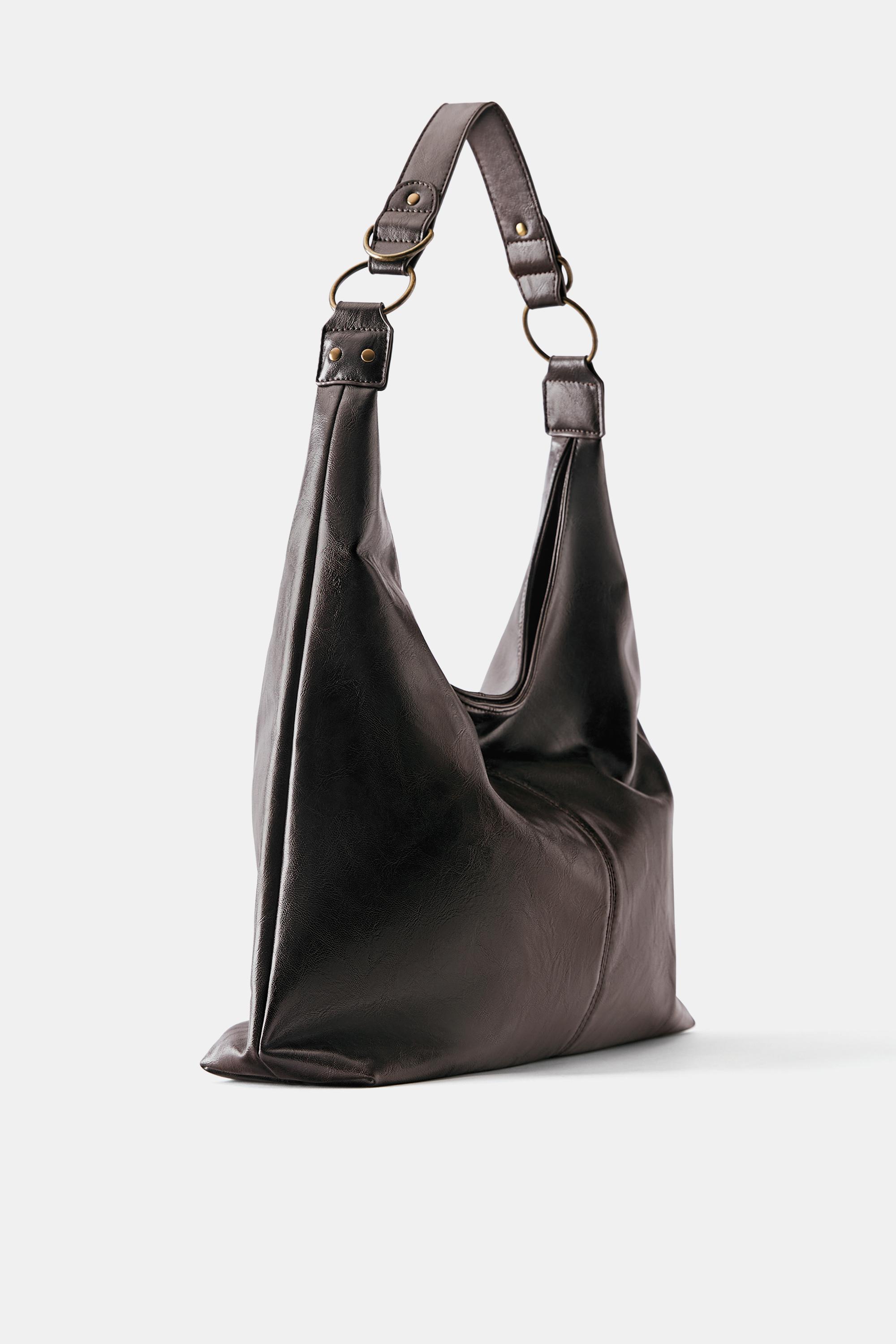 Worn-effect shopper bag — Brown