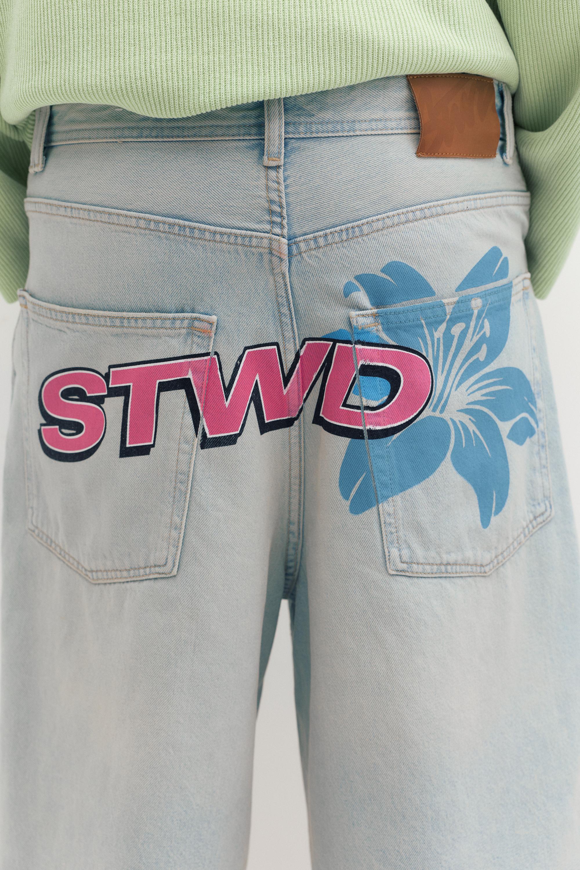STWD skater denim Bermuda shorts — Pale indigo
