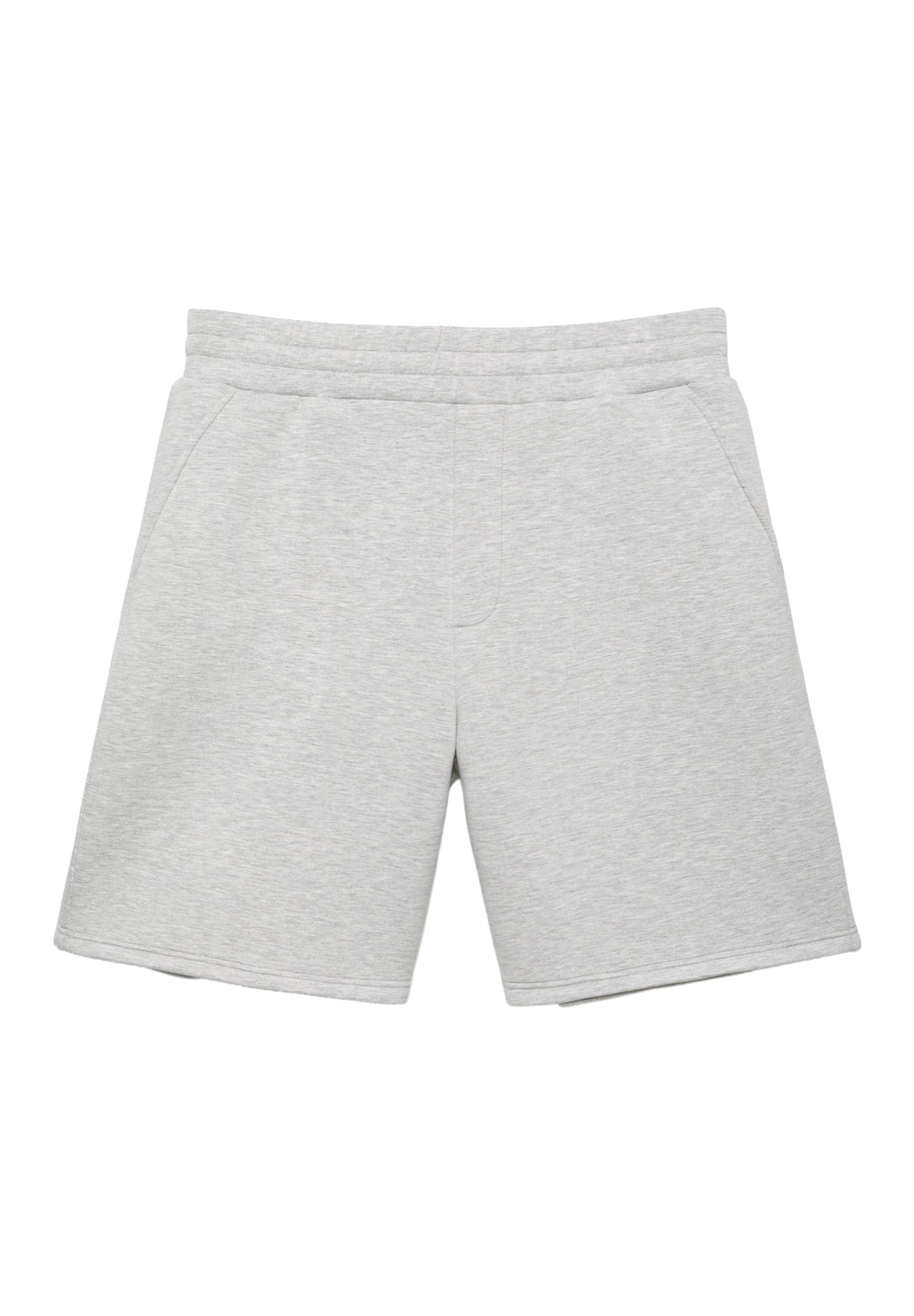 Neoprene-effect jogger Bermuda shorts — Grey marl