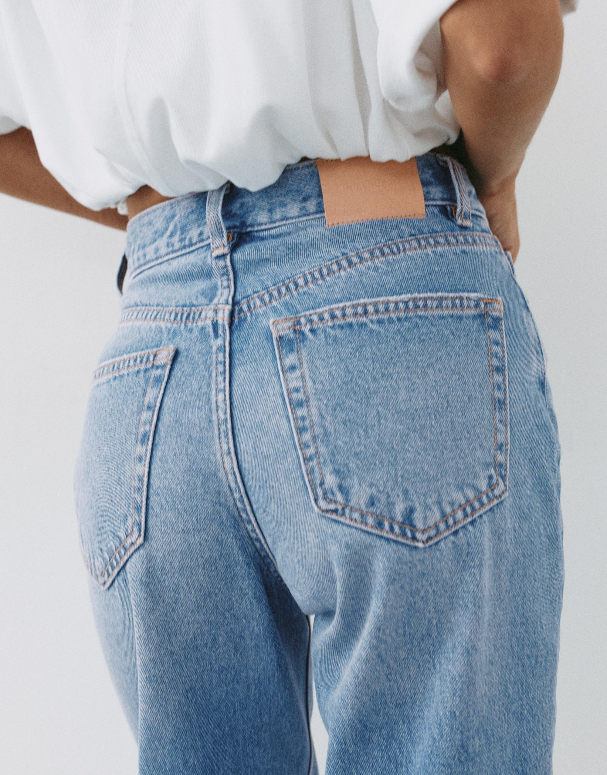 High-waist mom jeans — Medium blue