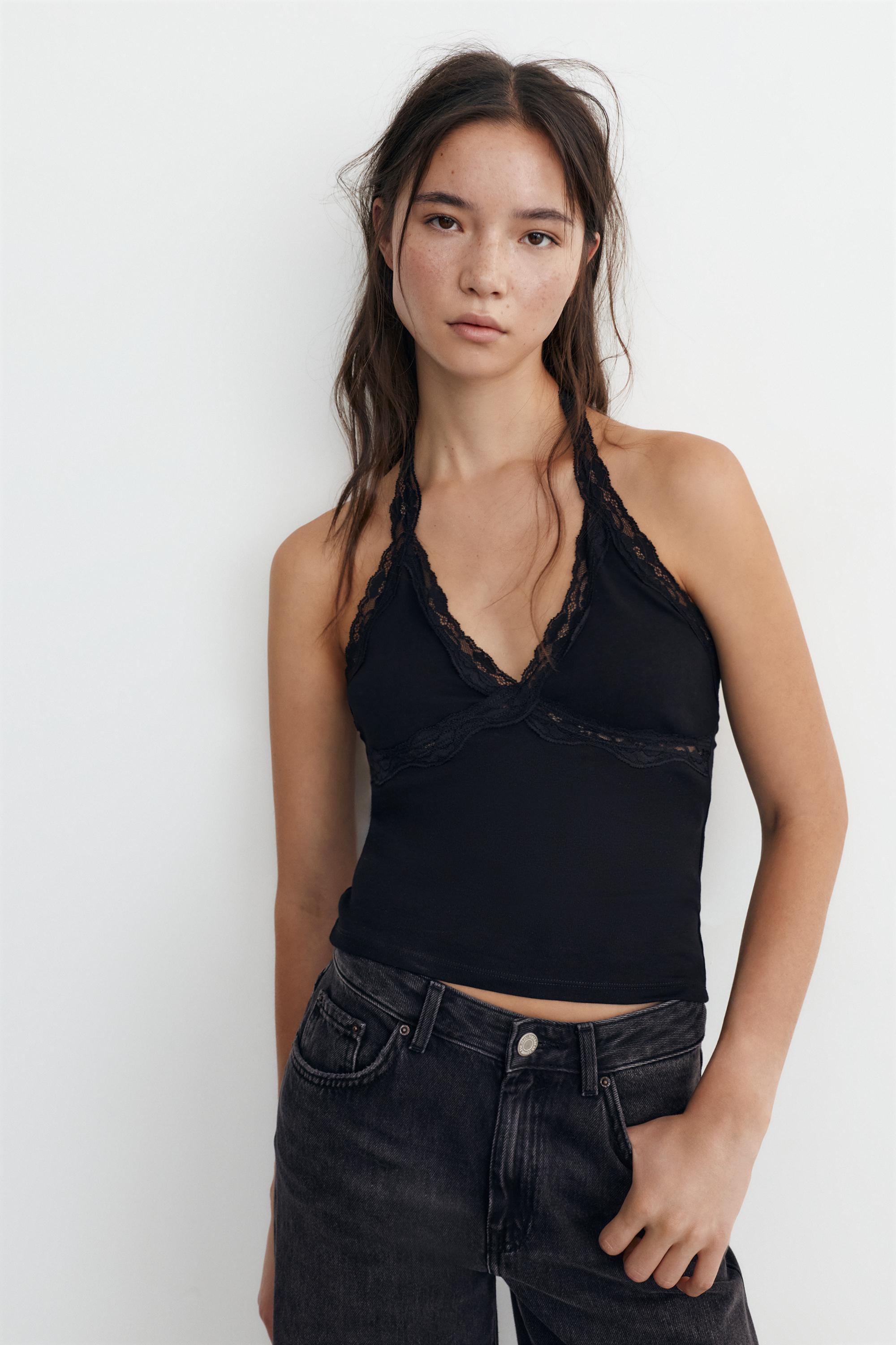 Top Halter Con Merletto