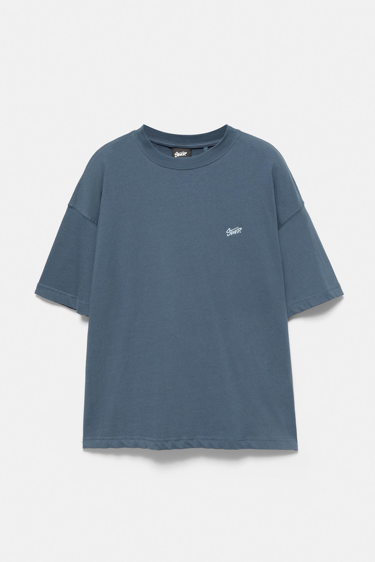 STWD logo boxy T-shirt — Indigo