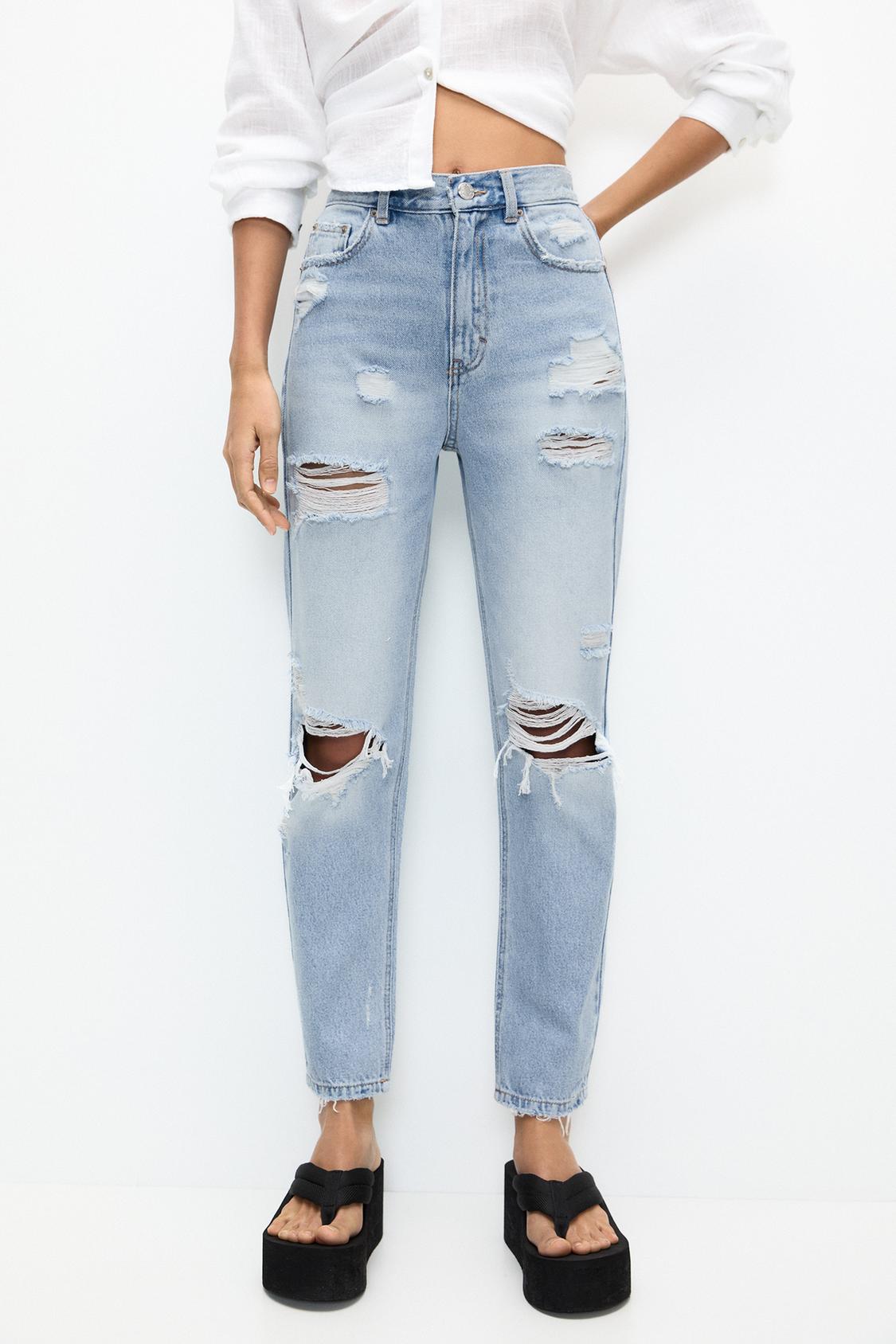 Ripped mom jeans - pull&bear