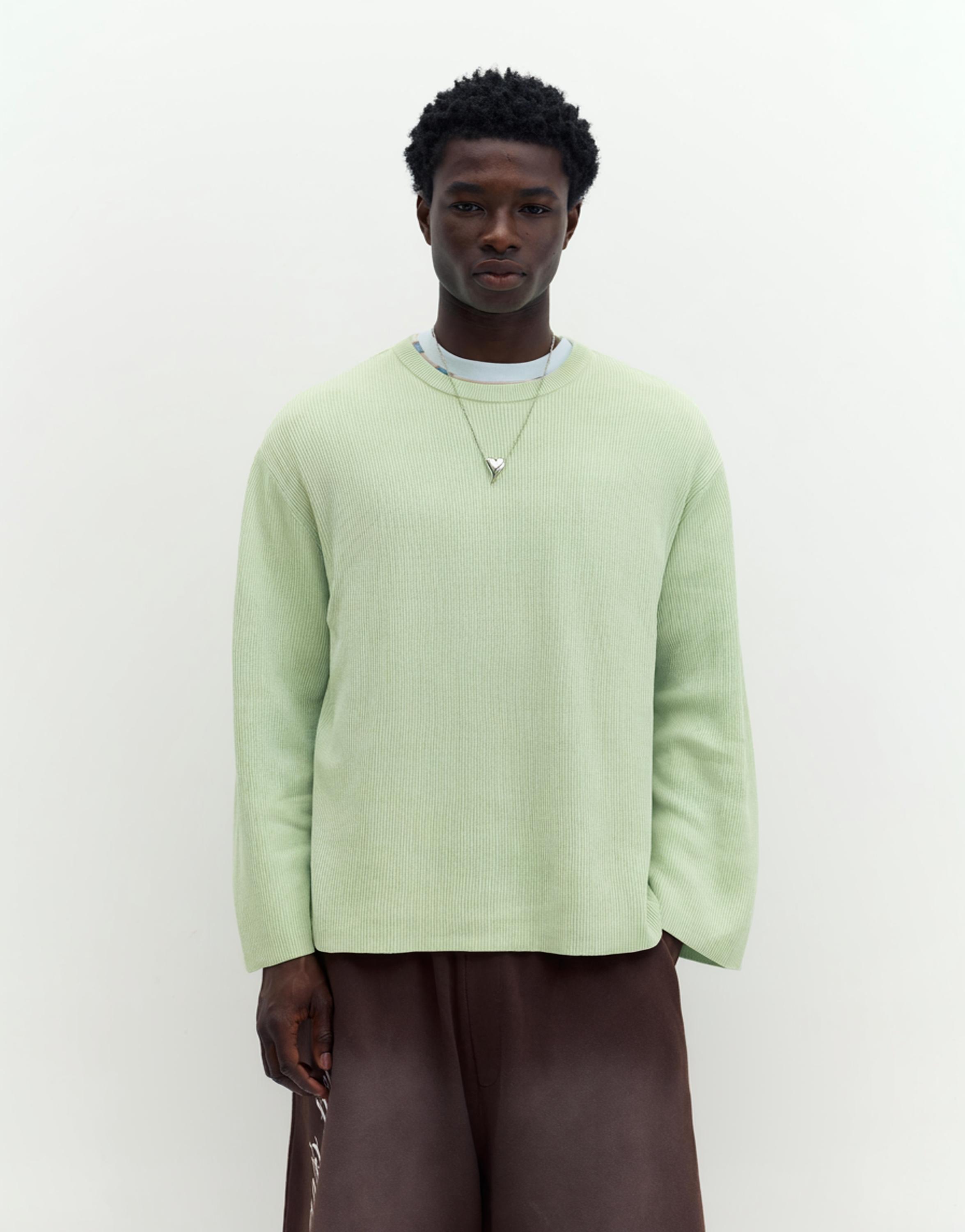 STWD round neck jumper — Faded green