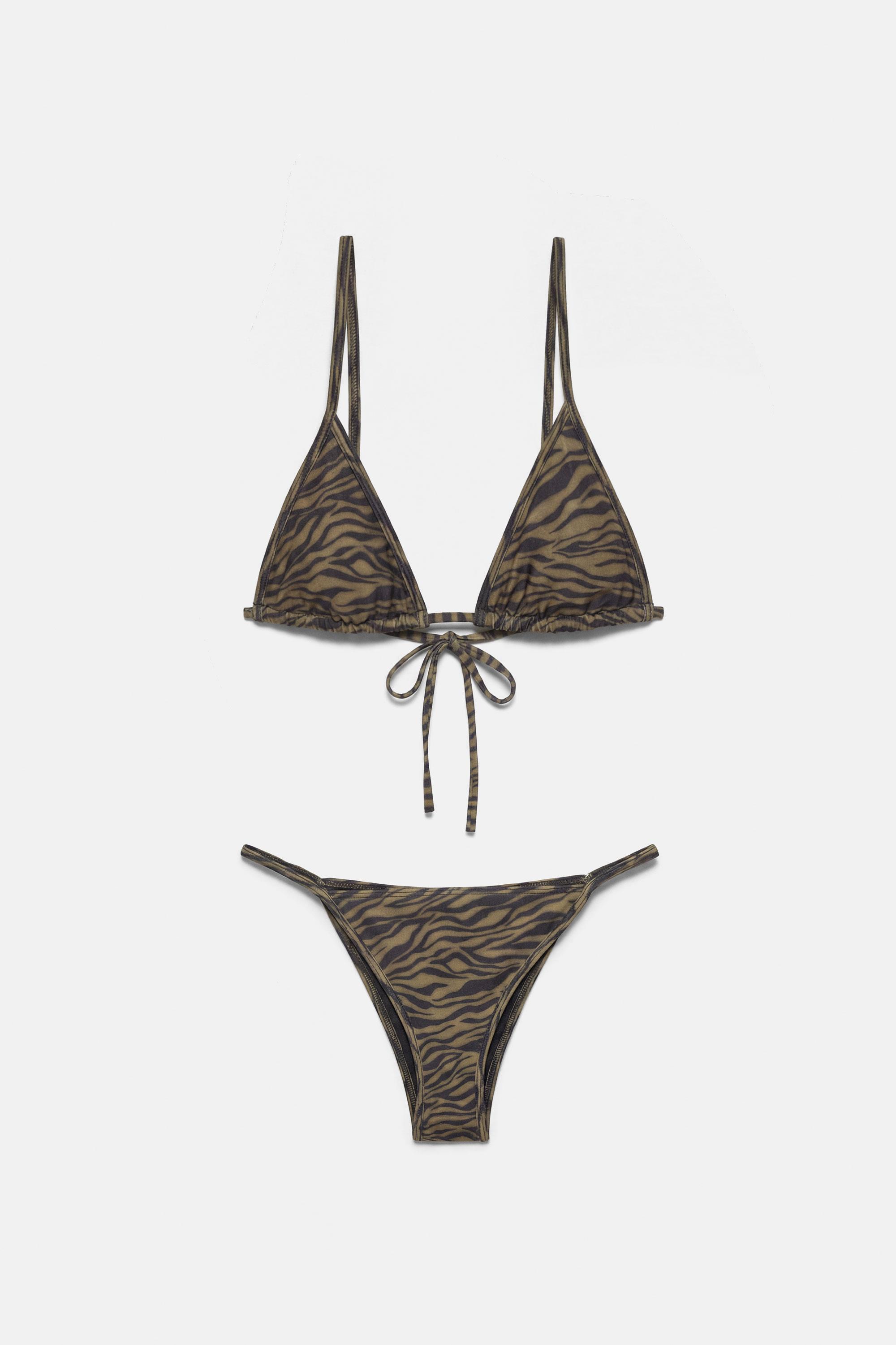 Zebra desenli bikini üstü - Görsel 19