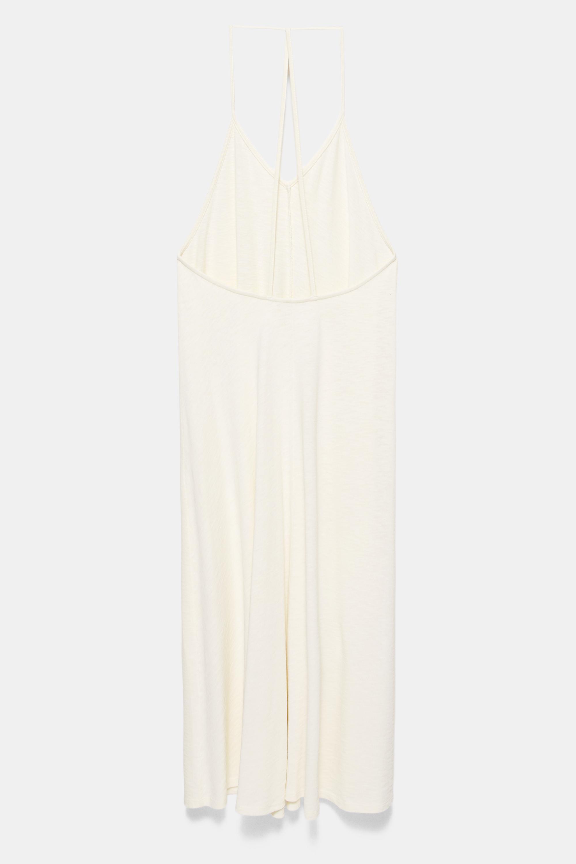 Strappy back midi dress — Ecru