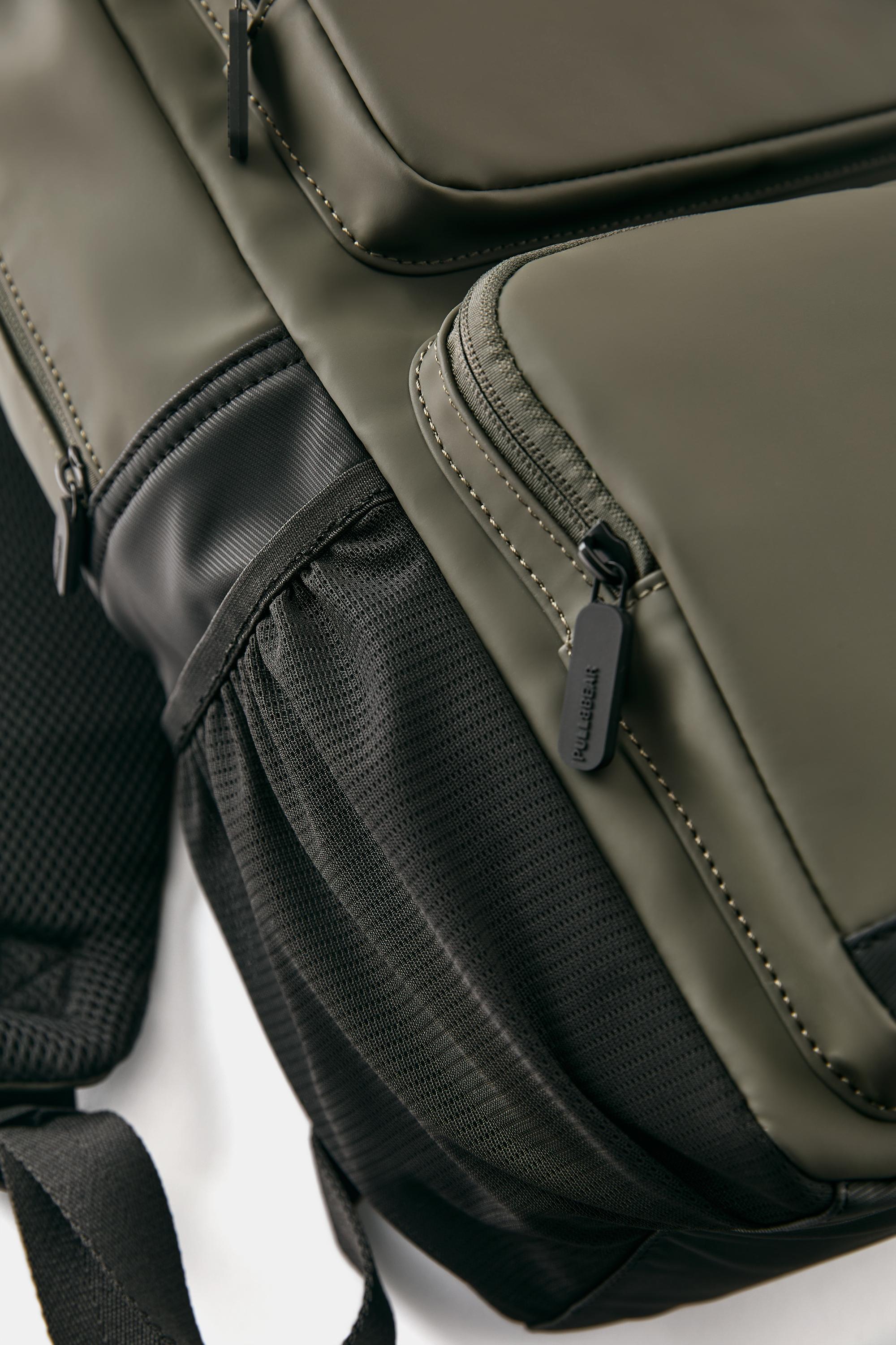 Rubberised backpack — Khaki