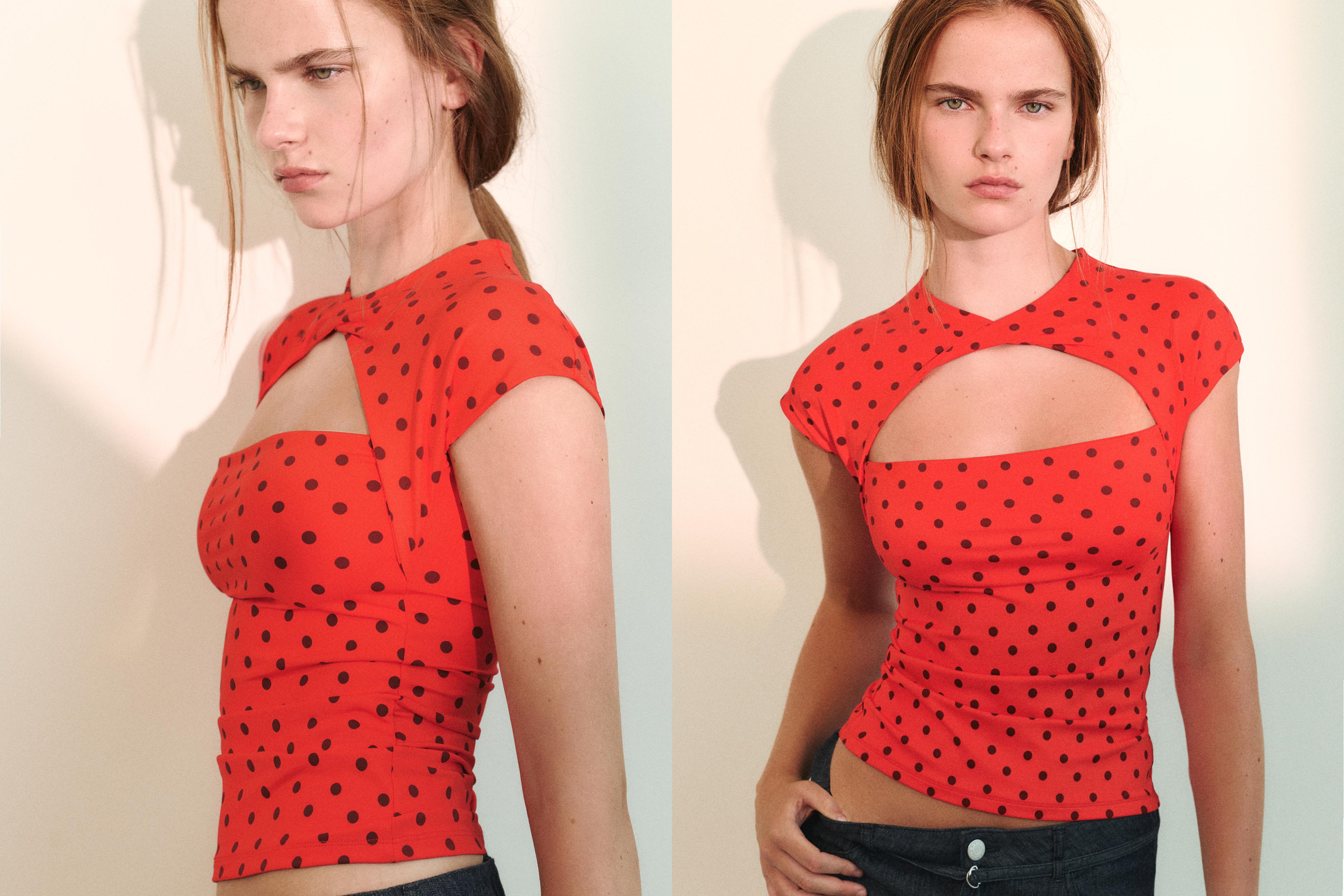 Cut-out T-shirt — Red