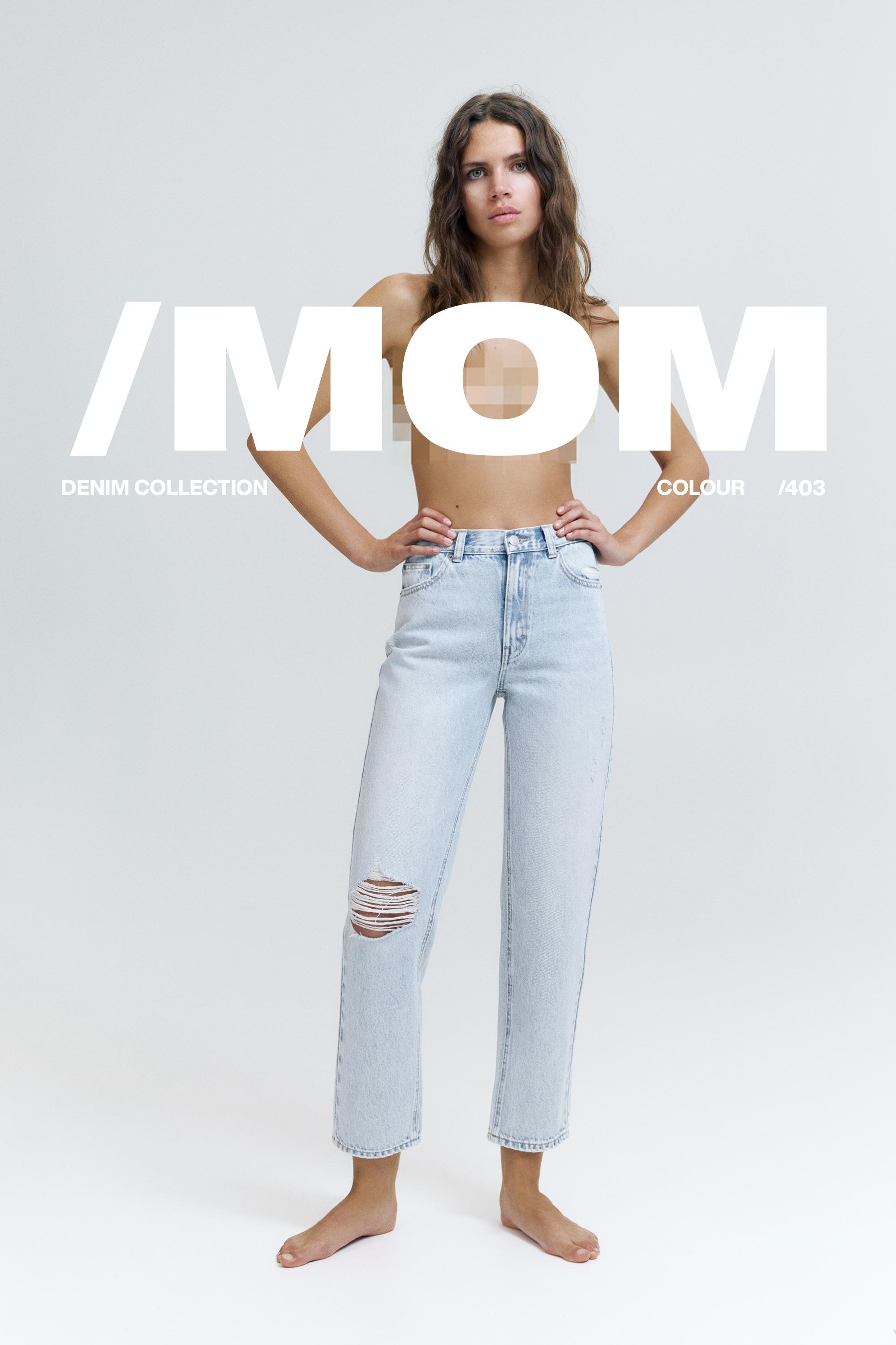 Yırtık mom fit jean - Görsel 7