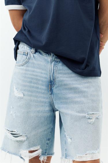 Straight-leg denim Bermuda shorts — Pale indigo 3