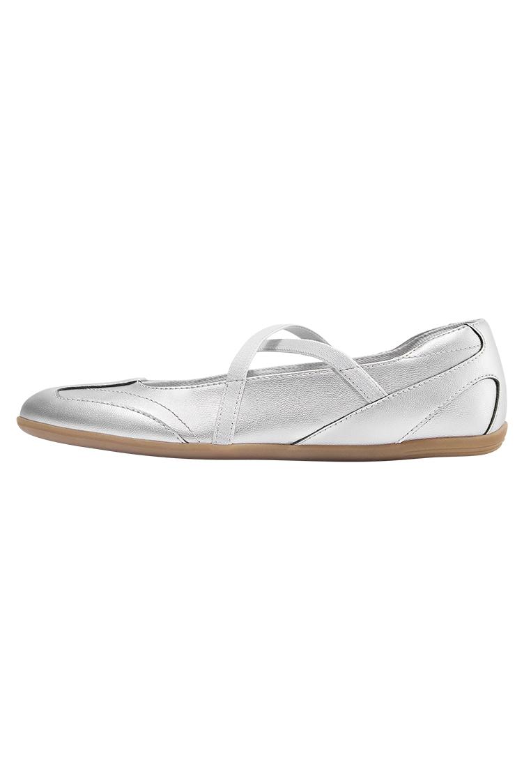 Metallic sports ballet flats — Silver