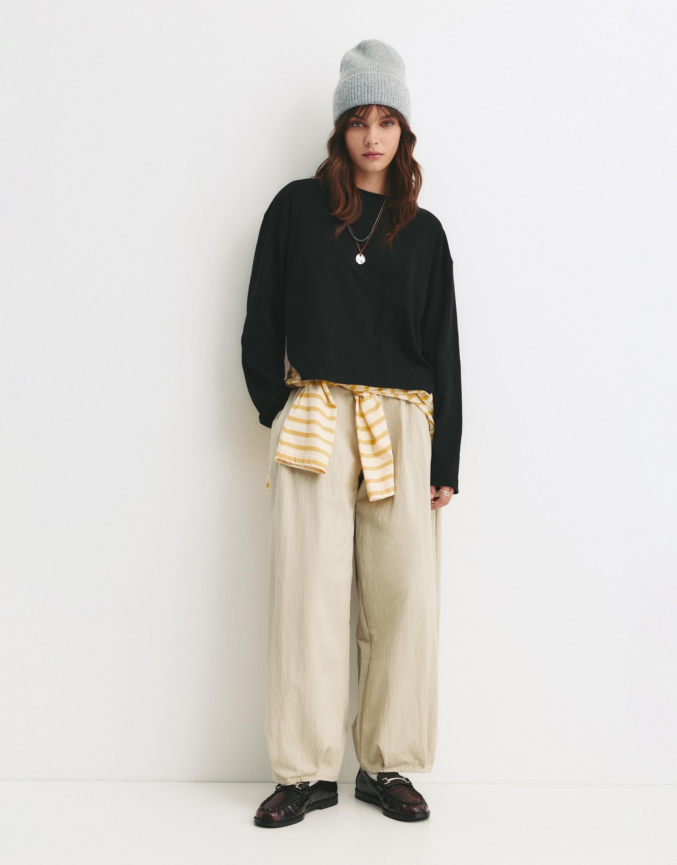 Uzun kollu boxy t-shirt - Görsel 44