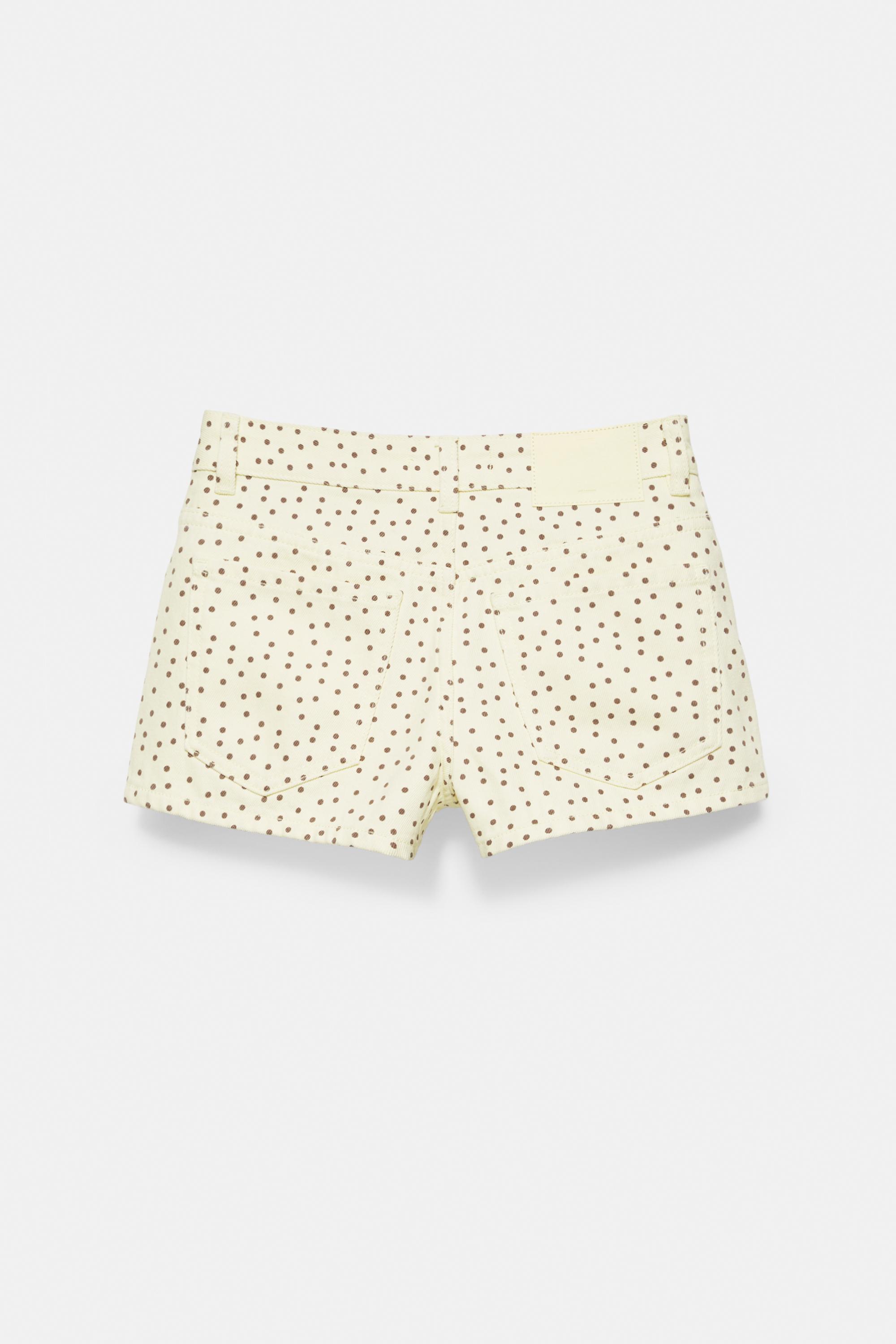 Mini polka dot shorts — Pale yellow