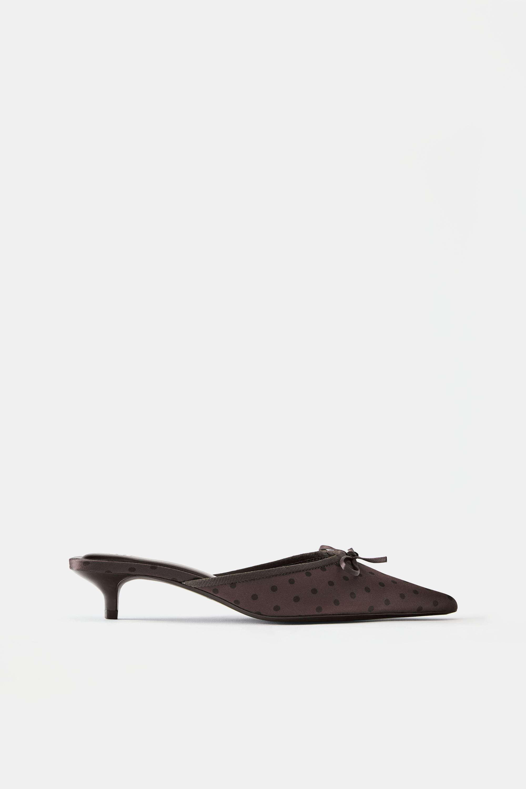 Polka dot mule heels — Brown