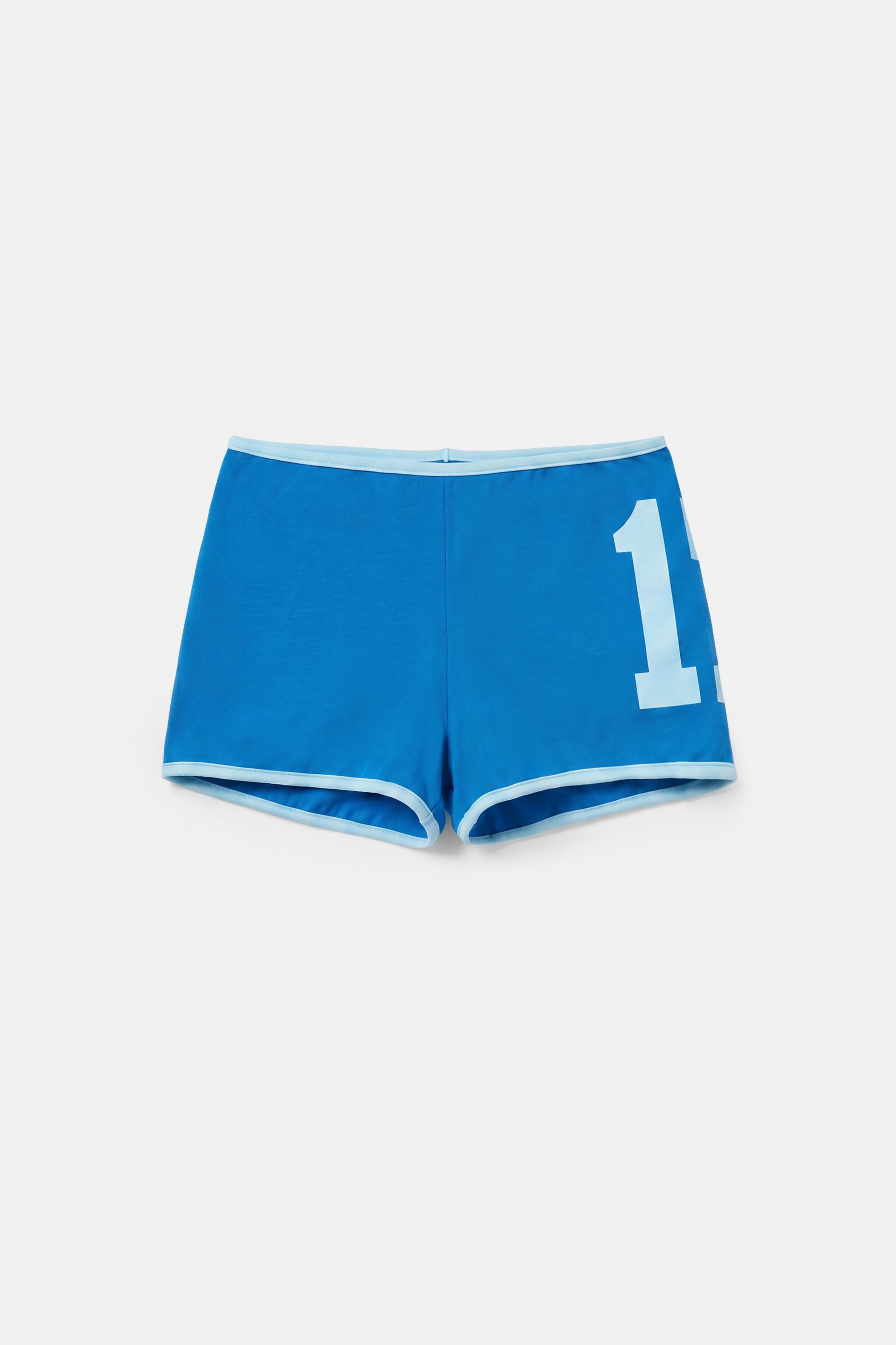 Argentina graphic ribbed mini shorts