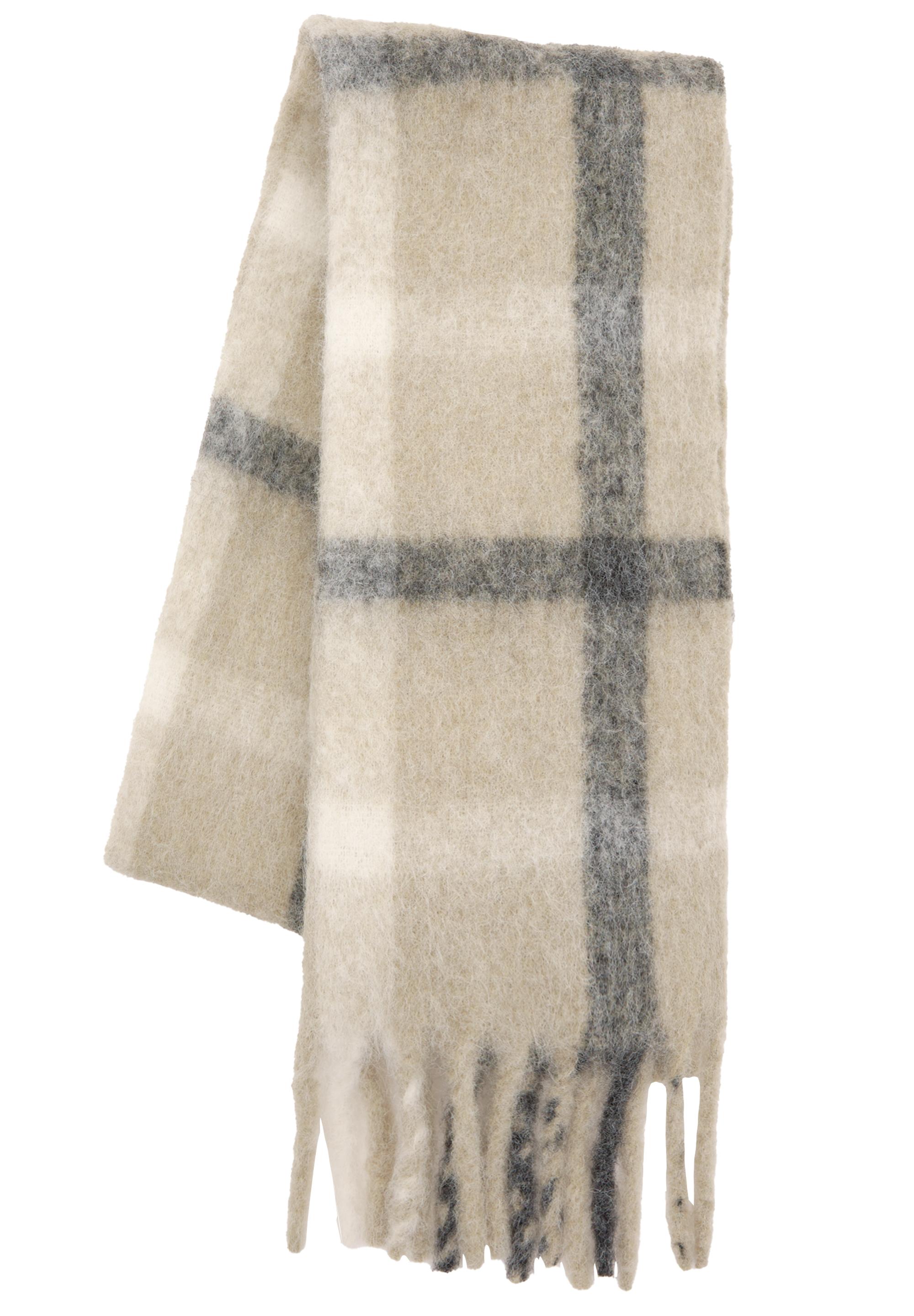 Soft touch check scarf — Black