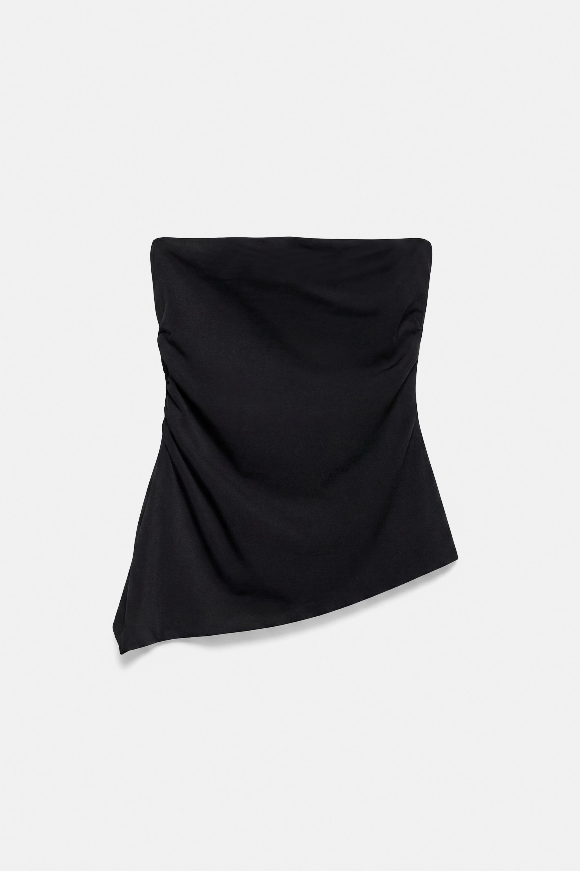 Asymmetric bandeau top — Black