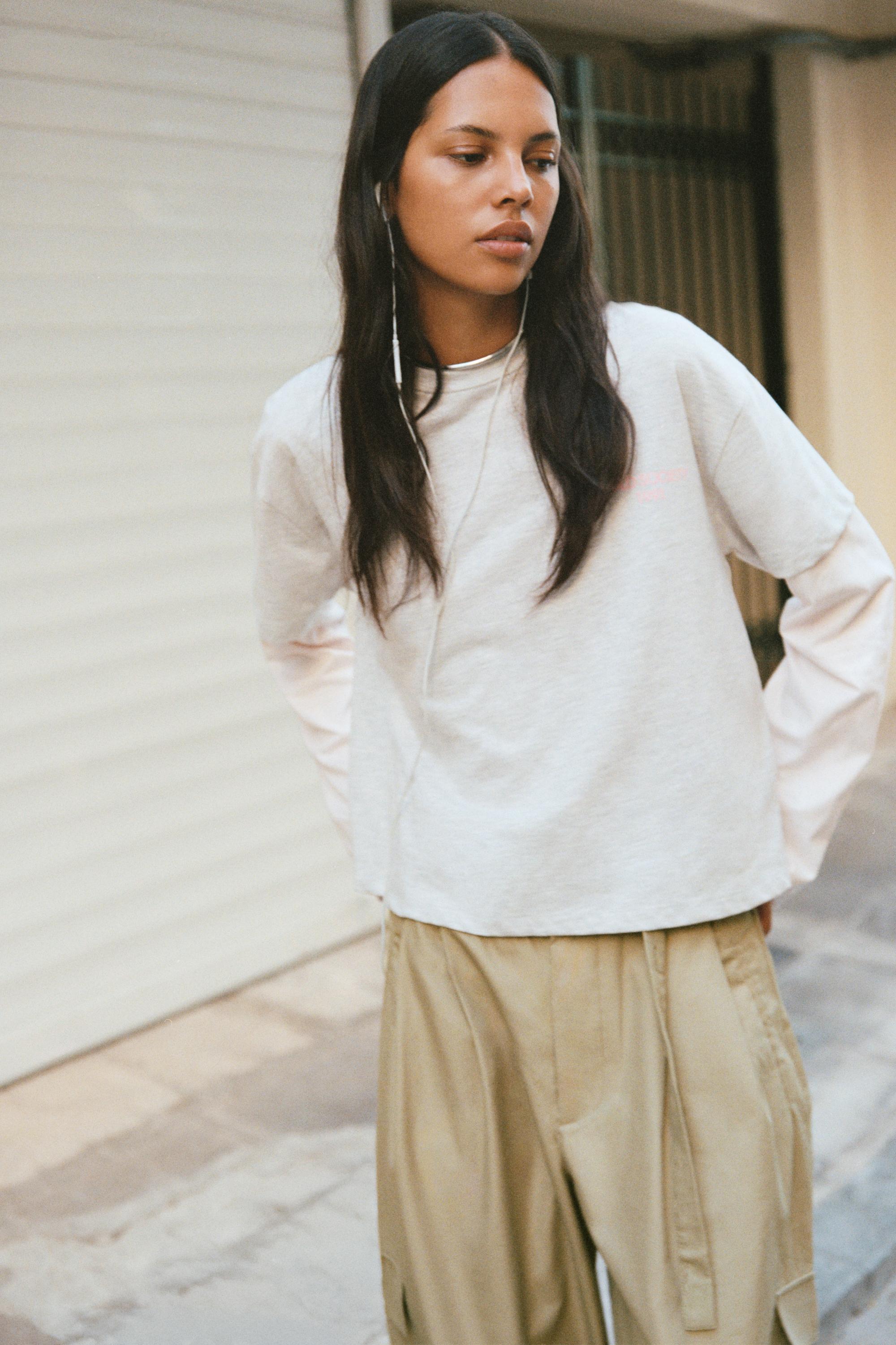 Double sleeve T-shirt — Pale grey