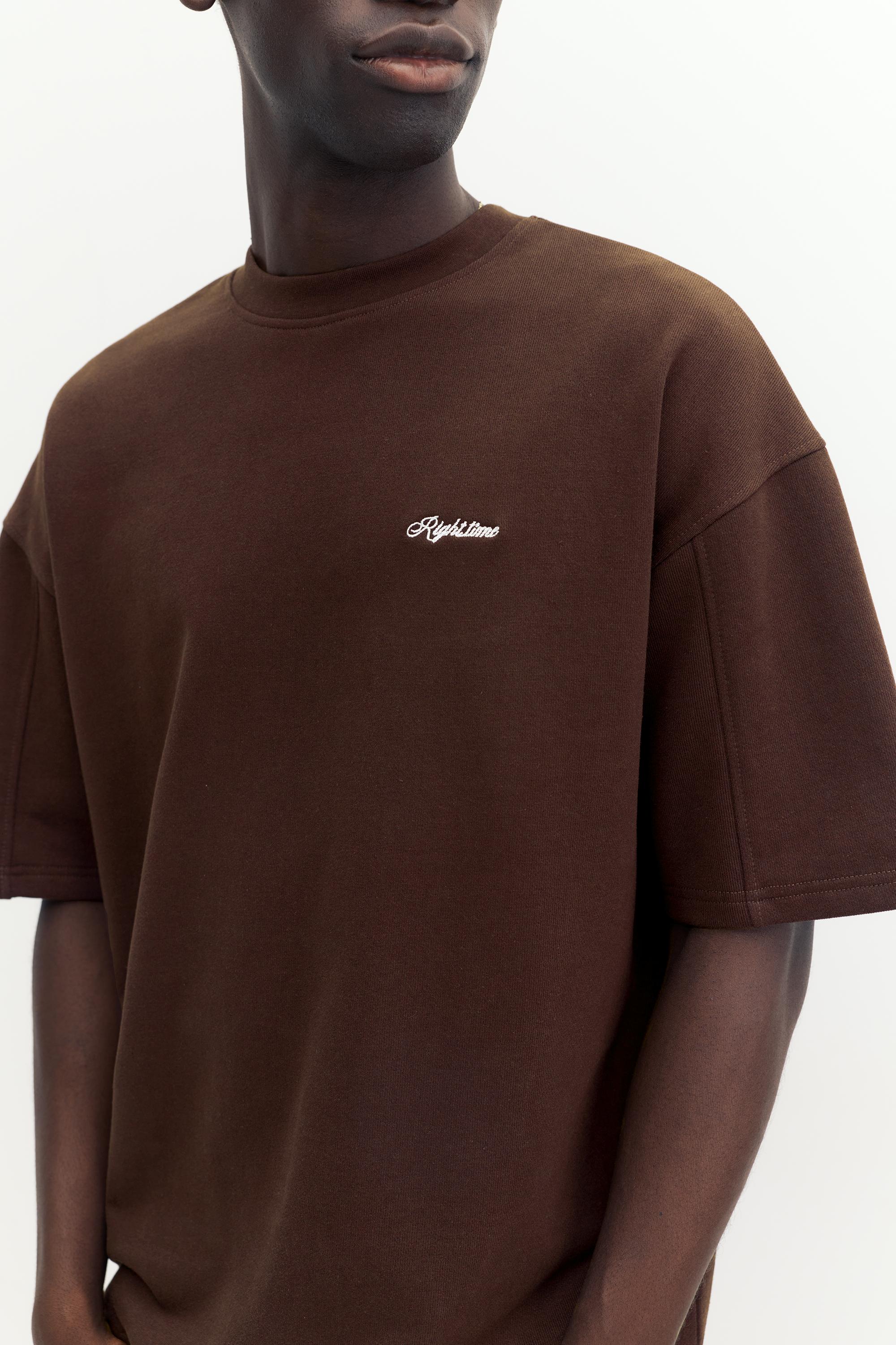 Embroidered short sleeve sweatshirt — Copper