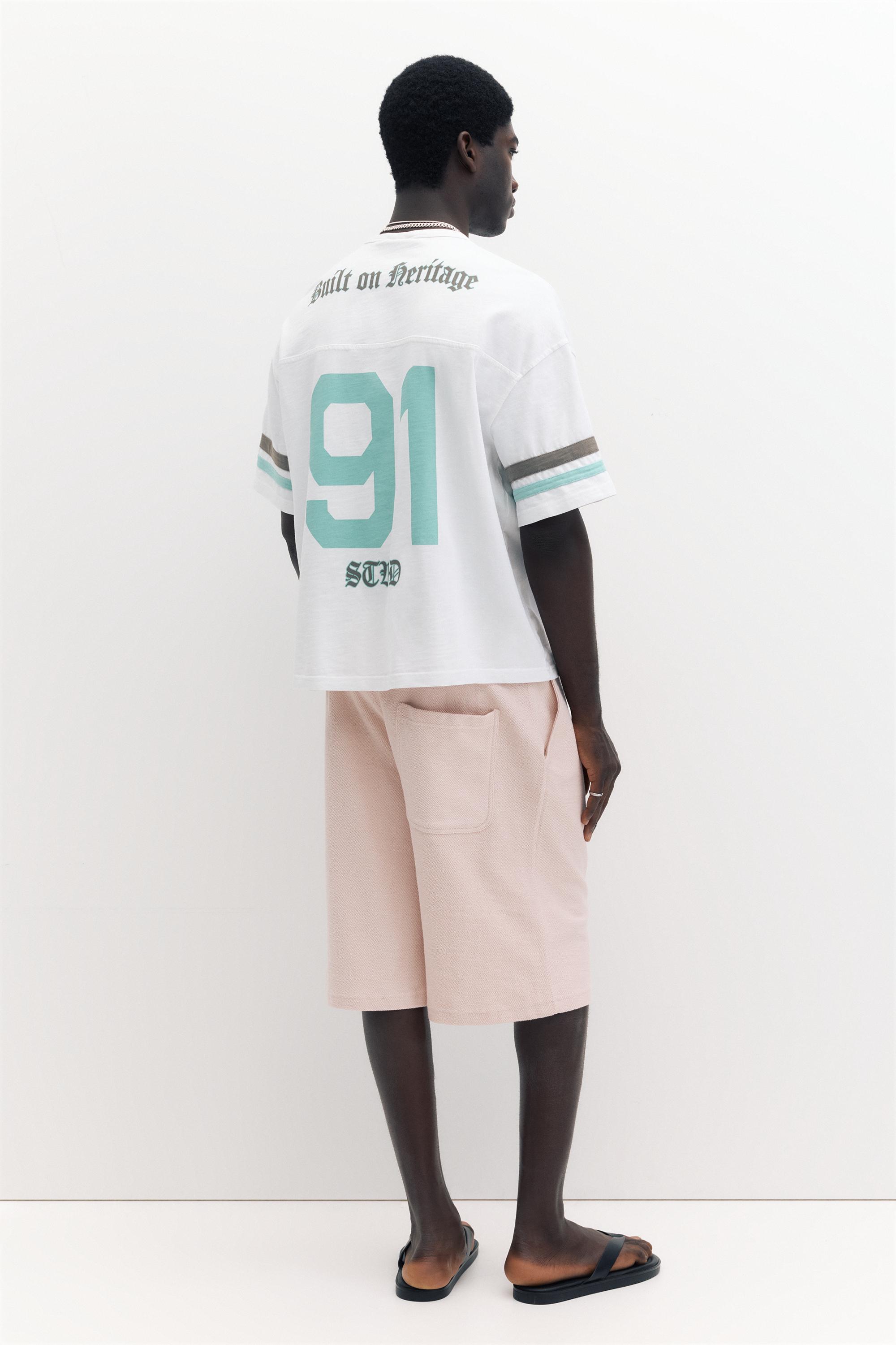 STWD striped T-shirt — Pearl grey
